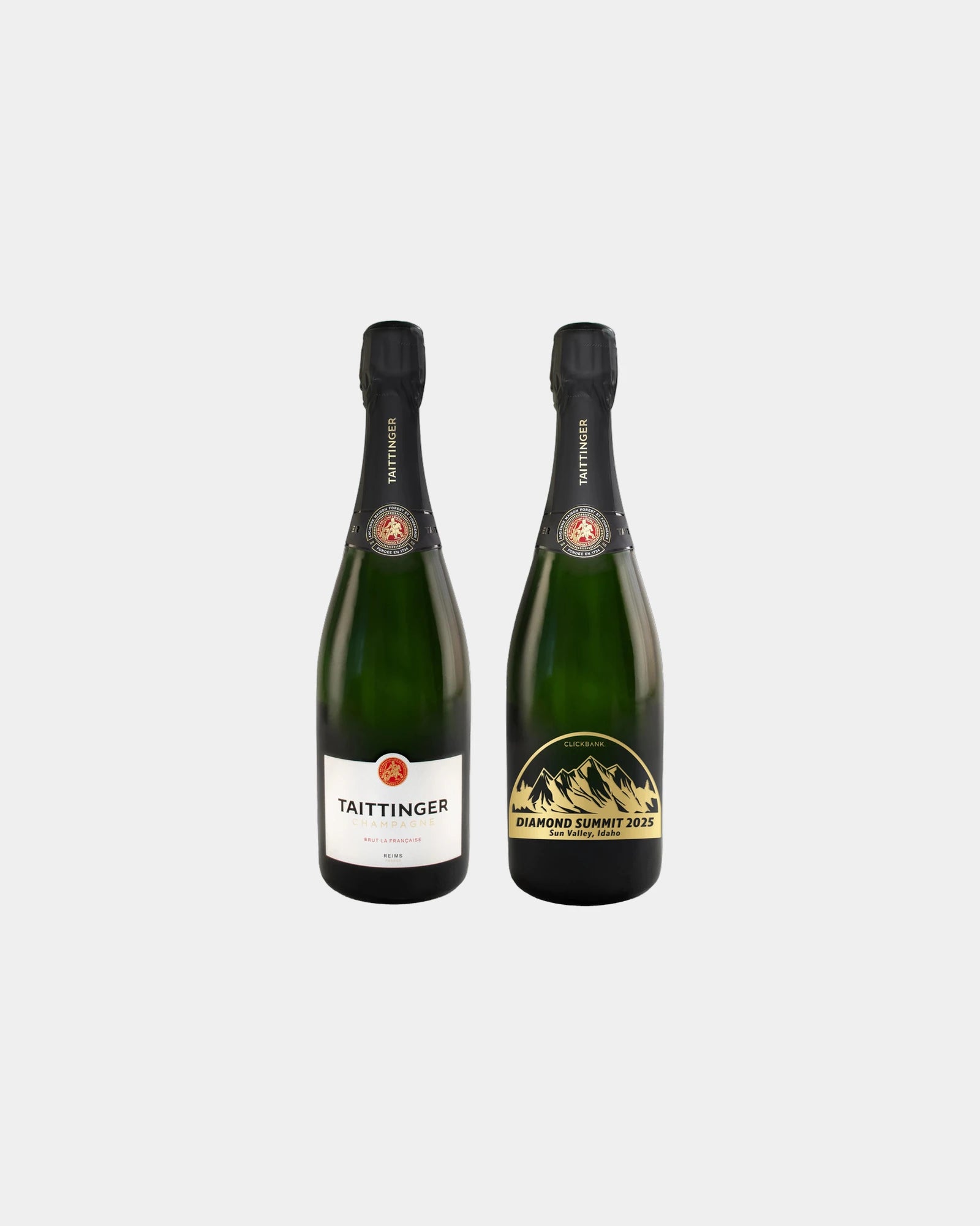 Custom etched Taittinger champagne bottle 750ml - 1