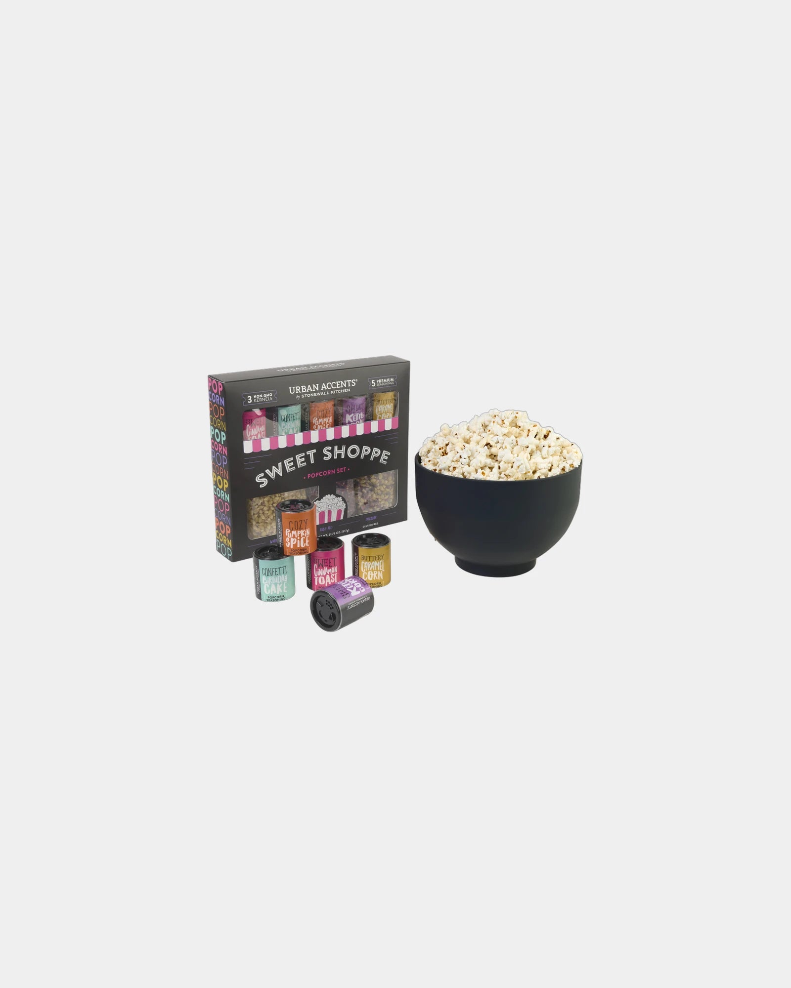 Custom popcorn party gift box with silicone popper - Black