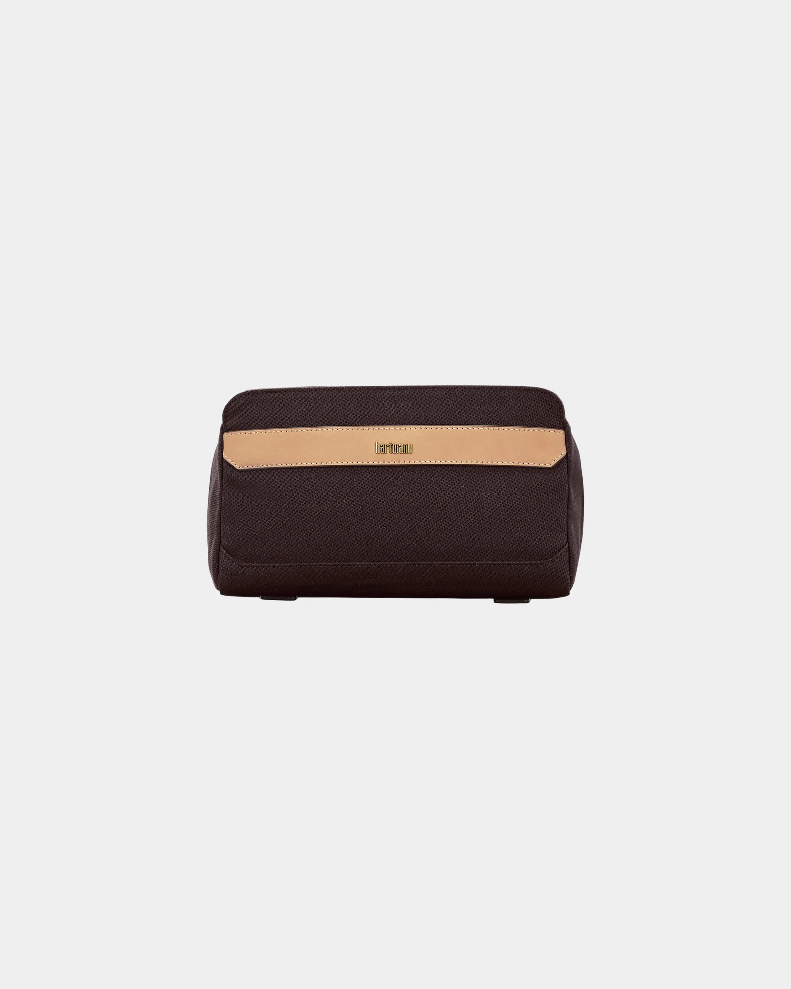 Branded cotton canvas travel kit with leather accents - 1