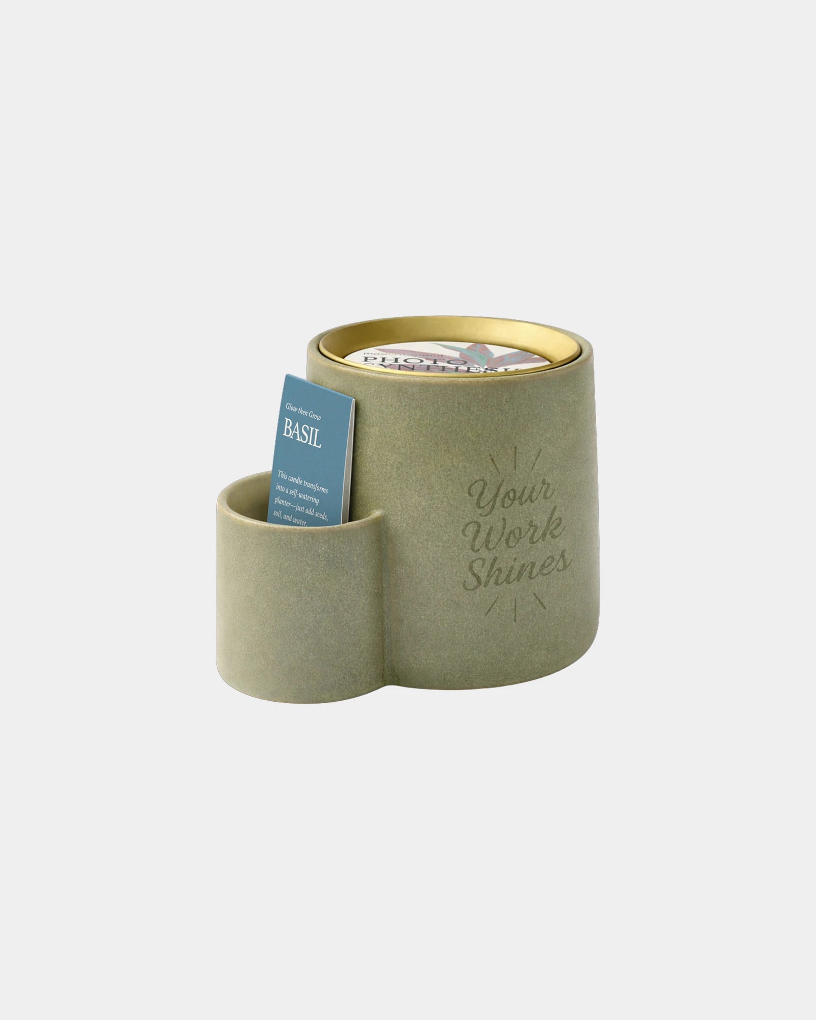 Custom soy candle and ceramic planter 8 oz set - 1