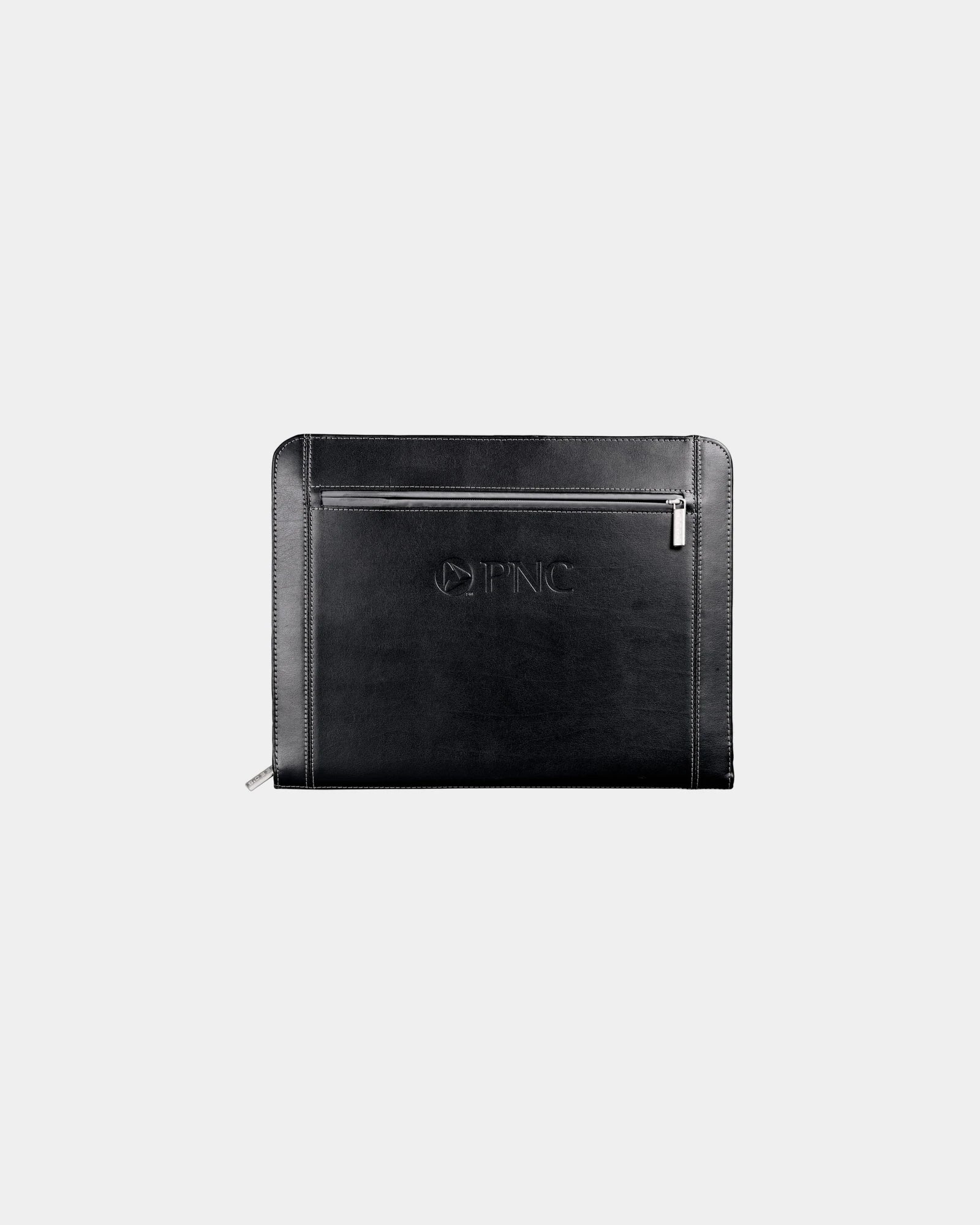 Custom zippered leather padfolio with writing pad - 1