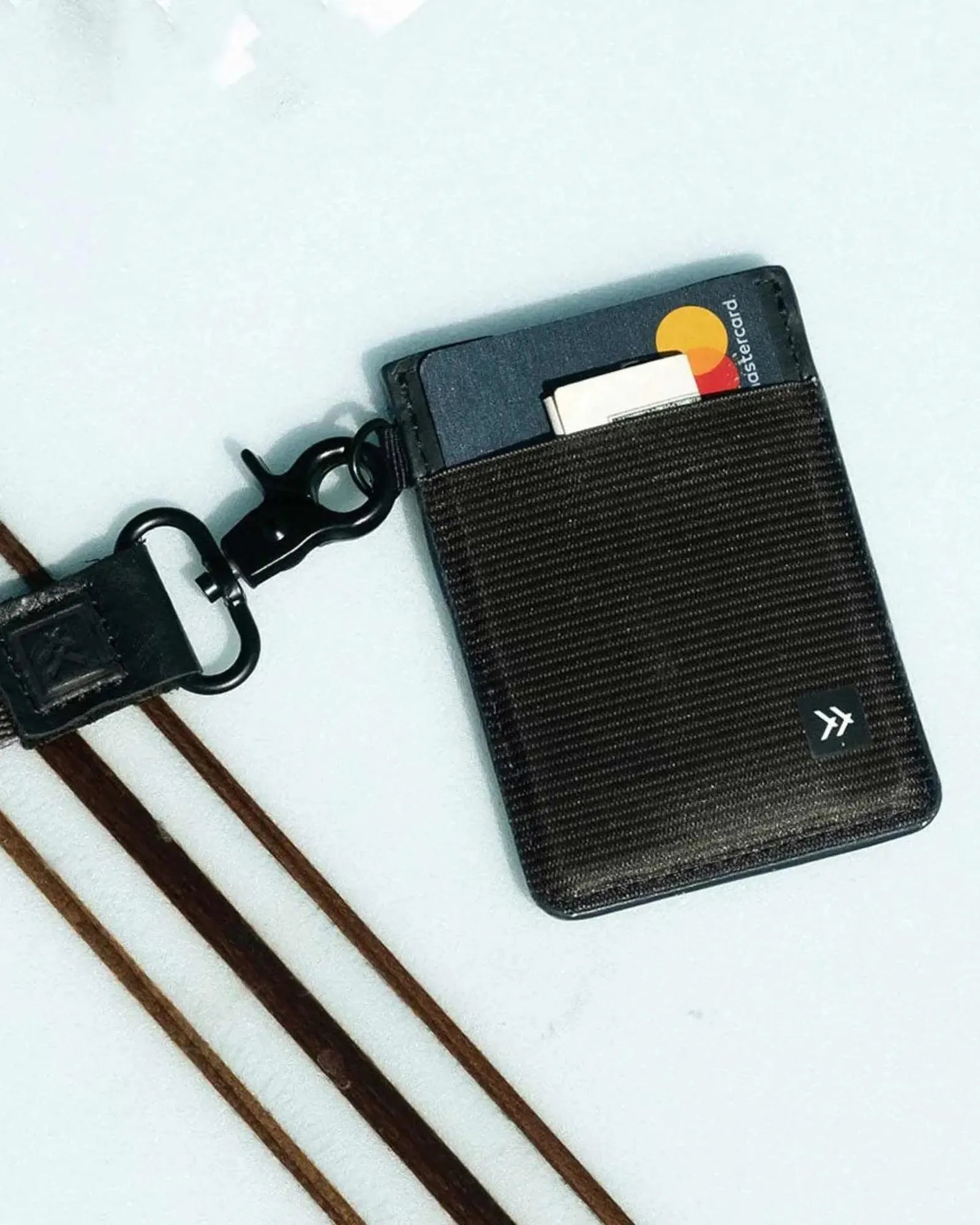 Custom leather RFID-secure vertical wallet with D-ring - 7