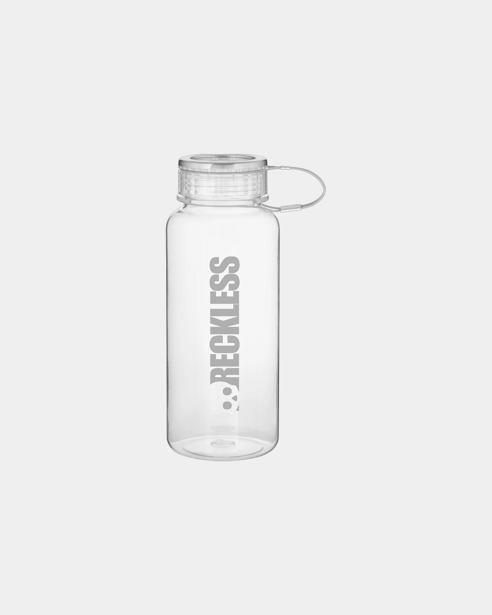 Custom 33.8-oz plastic water bottle with wire handle - Clear