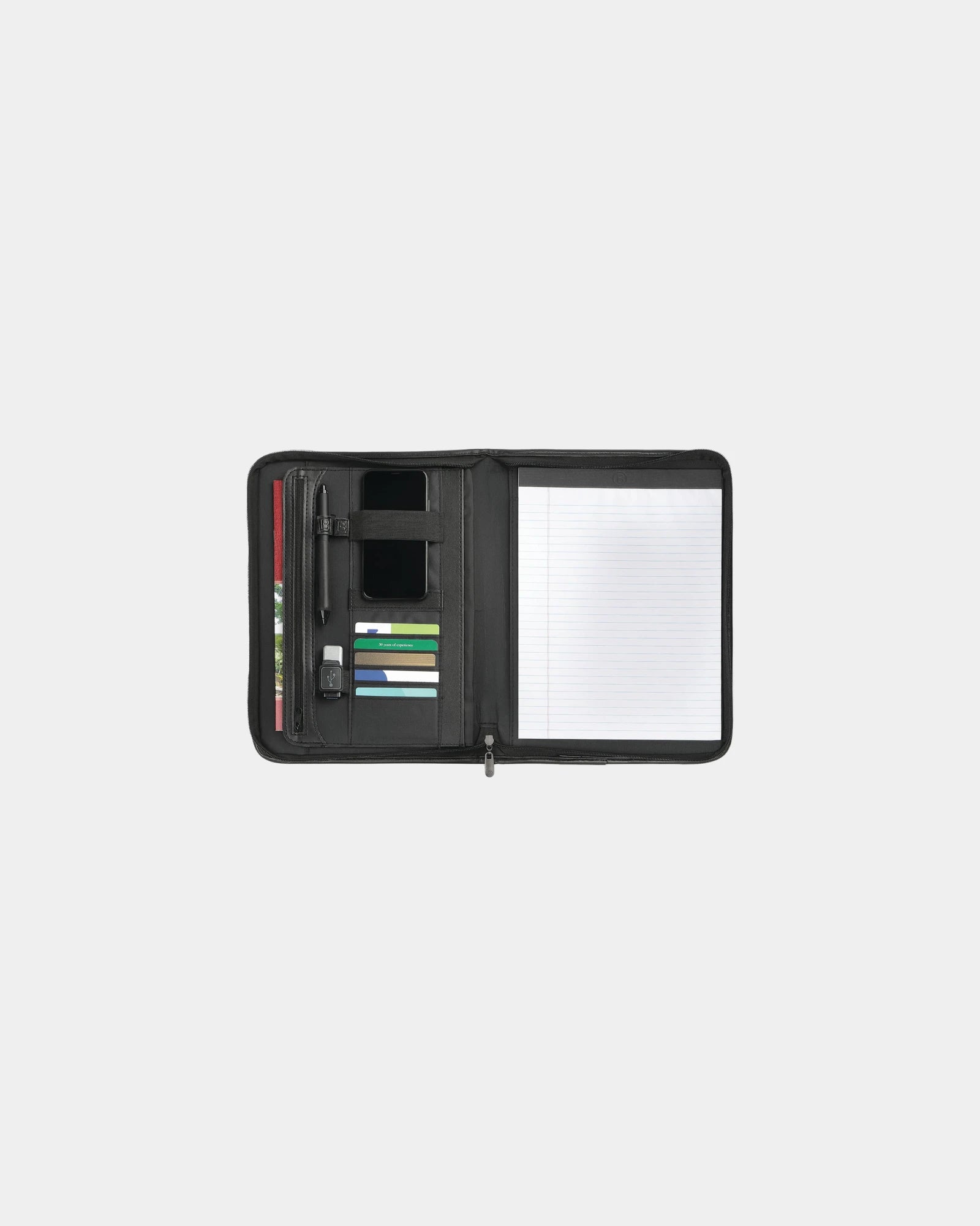 Custom zippered padfolio with refillable writing pad - 1