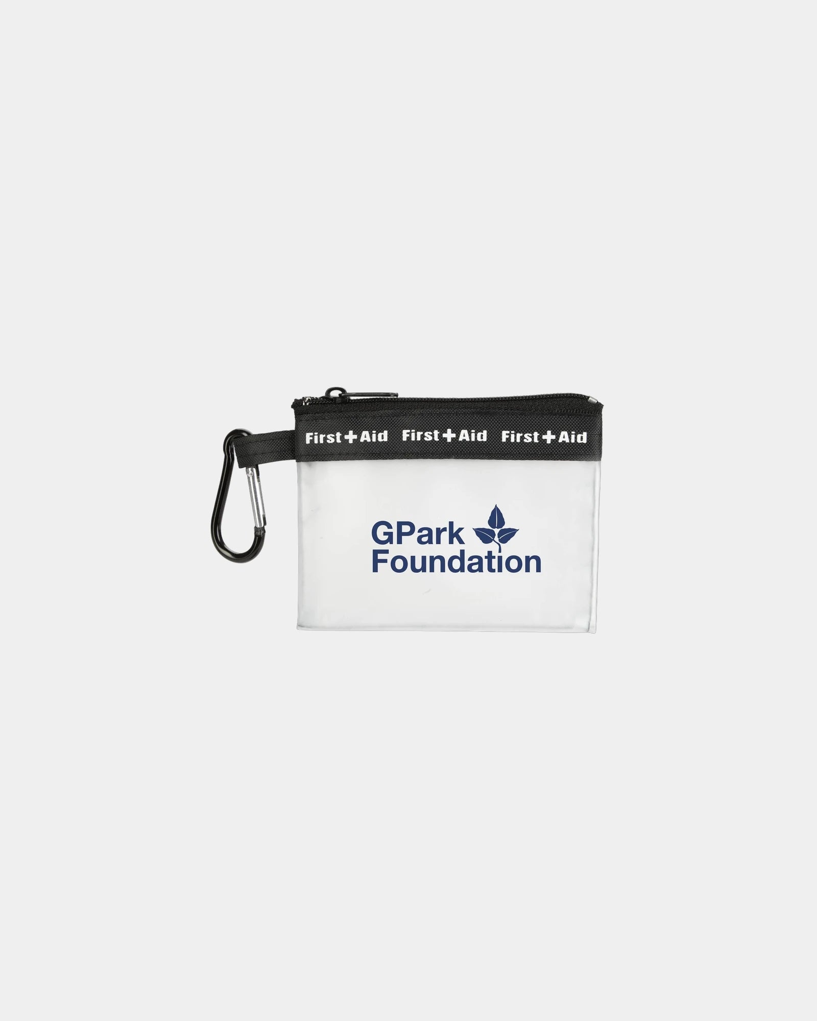 Custom 8-piece first aid kit with carabiner pouch - White