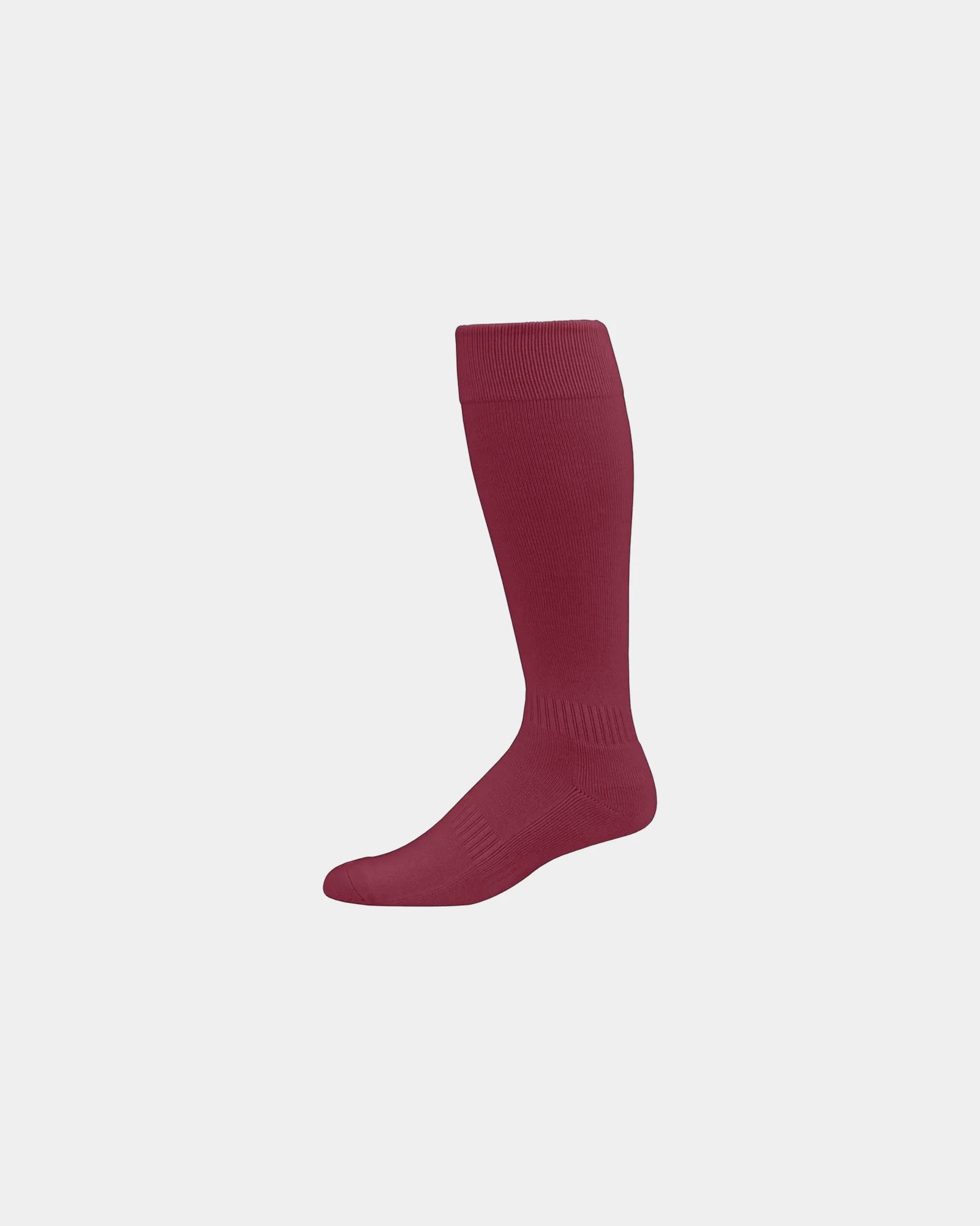Custom knee-length multi-sport socks with arch support - Cardinal