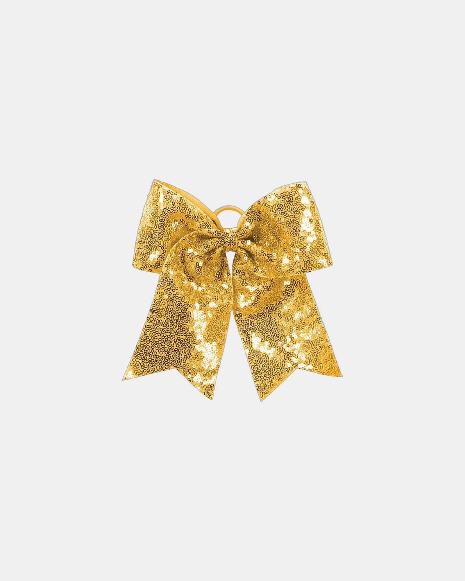 Custom sequin cheer hair bow with glitter accents - Gold