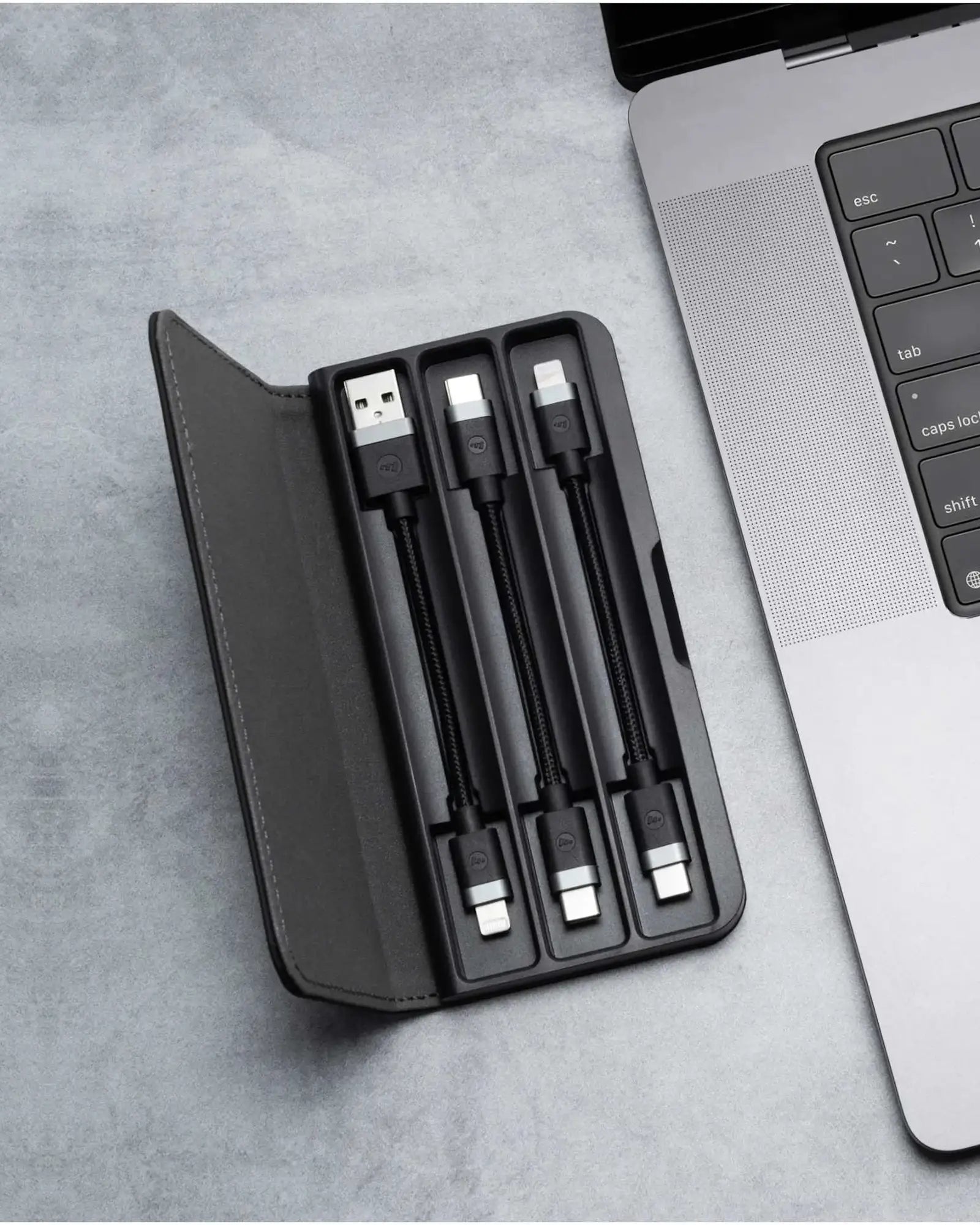 Branded woven cable travel kit with 3 charging cables - 8