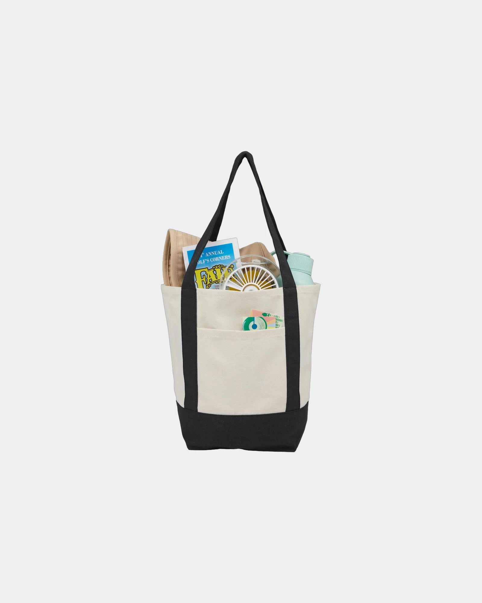Custom recycled cotton canvas mini tote bag 6x11x13 - 1