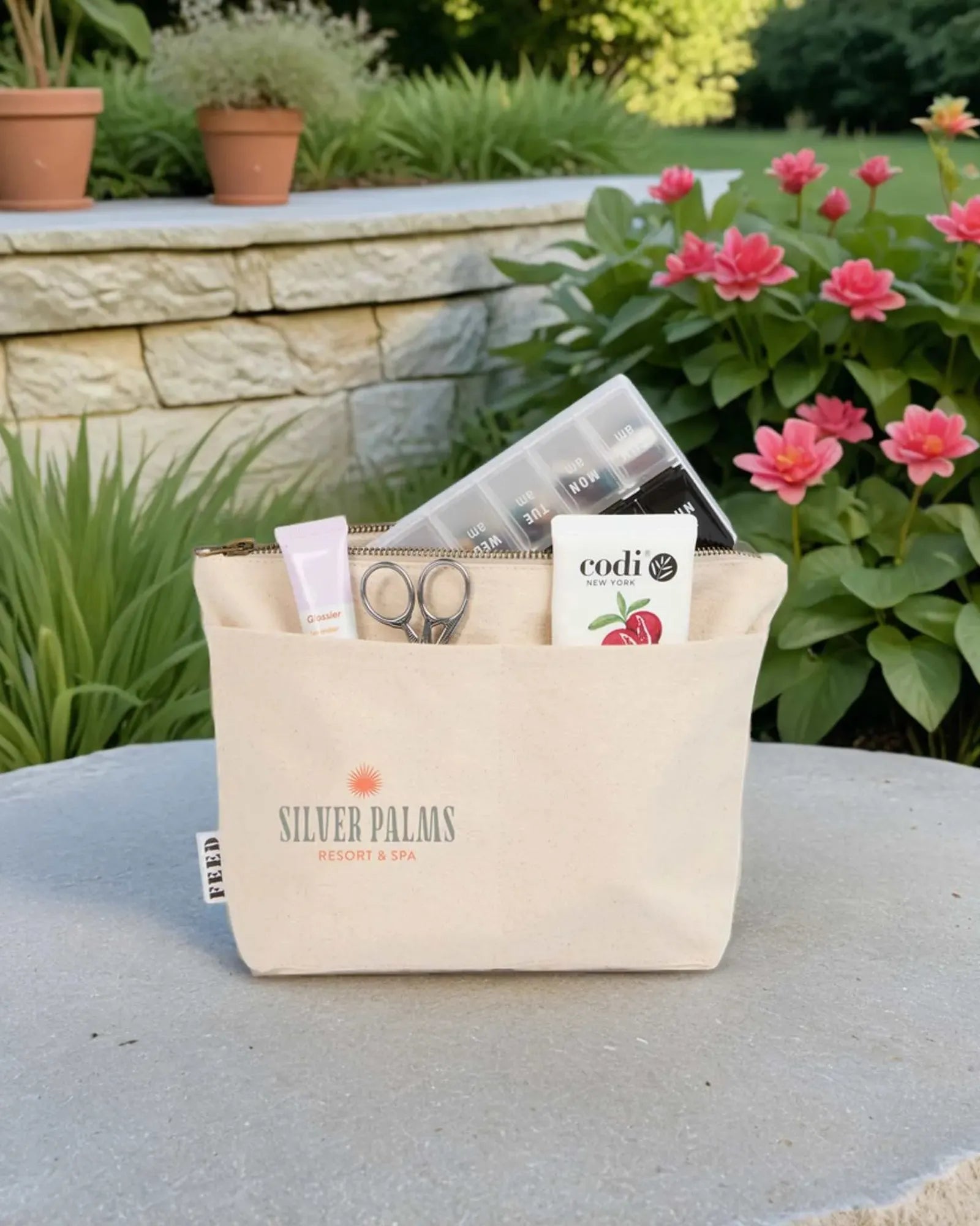 Custom organic cotton pouch with zippered compartment - 13