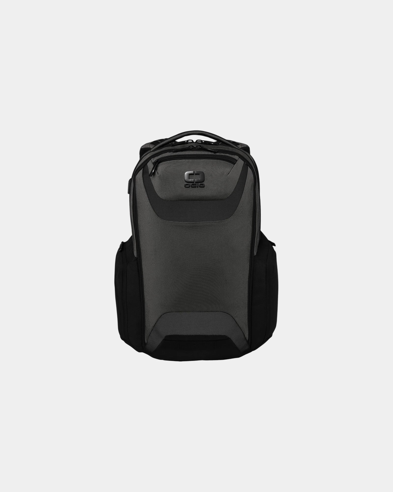 Custom padded laptop backpack with USB charging port - Tarmac