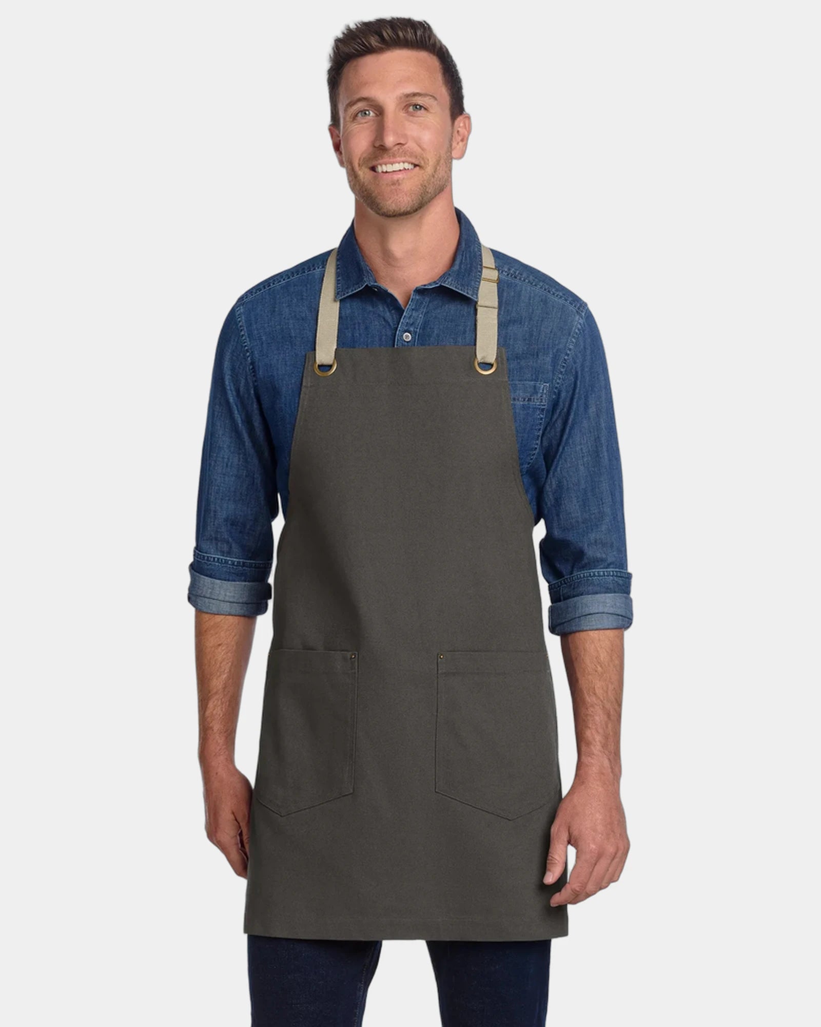 Custom canvas Port Authority two-pocket apron - Magnet/ Stone