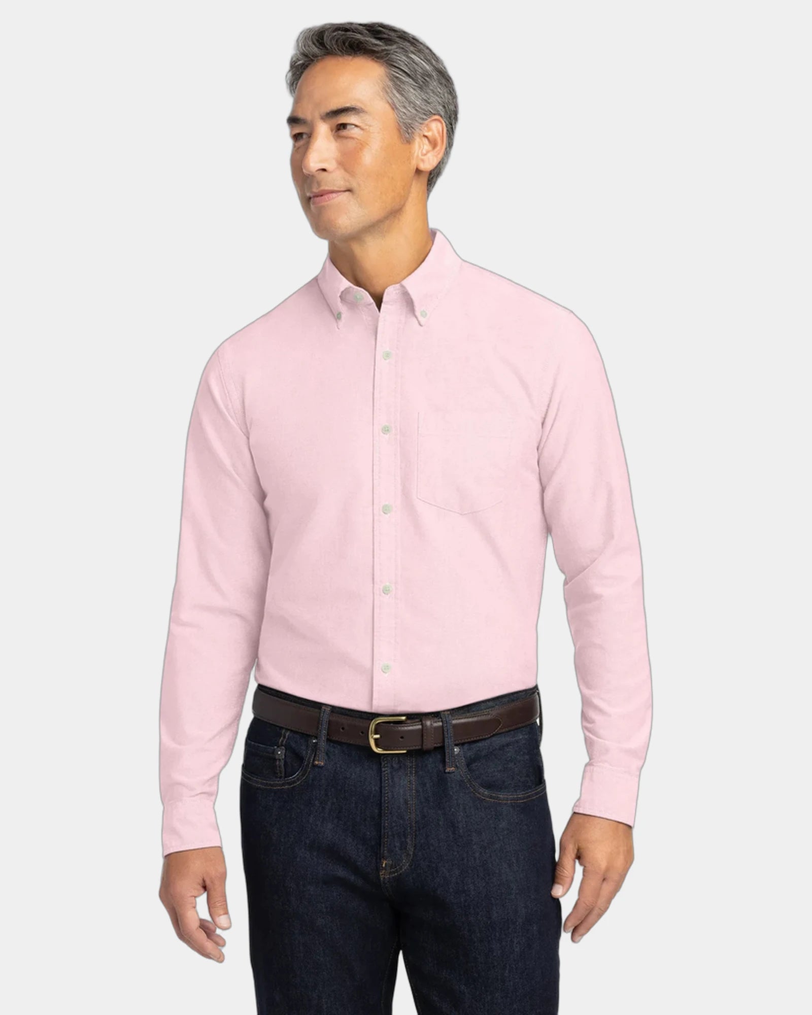 Custom cotton oxford cloth dress shirt for business - Soft Pink
