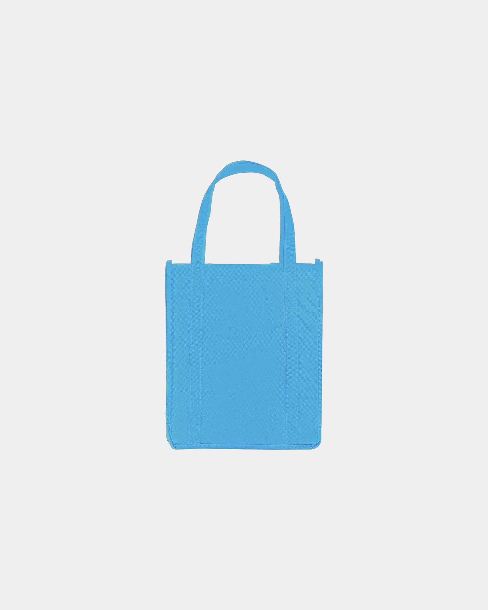 Custom non-woven grocery tote bag with 8" gusset - Blue-Carolina