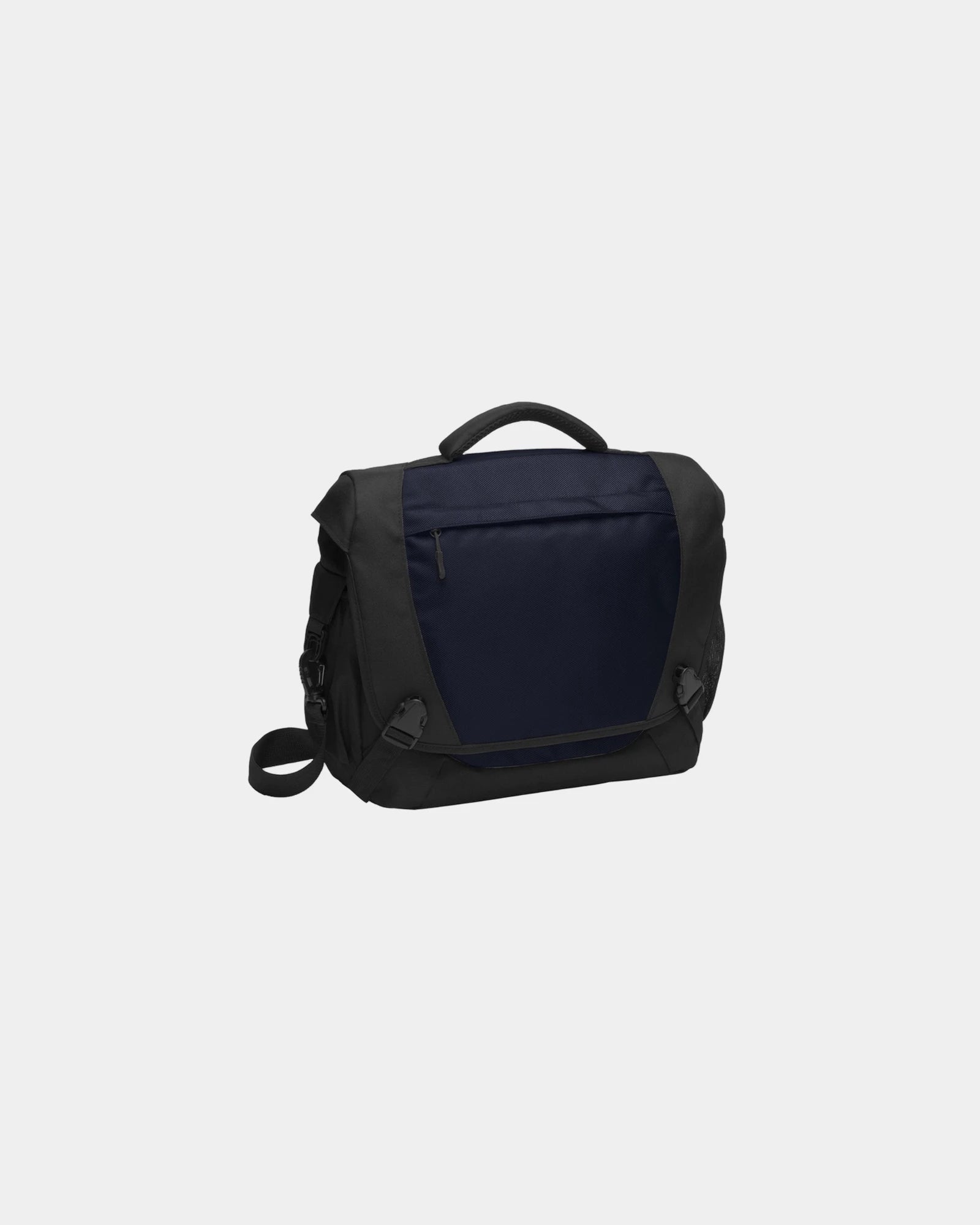 Custom ballistic polyester Port Authority laptop messenger - Dark Steel Blue