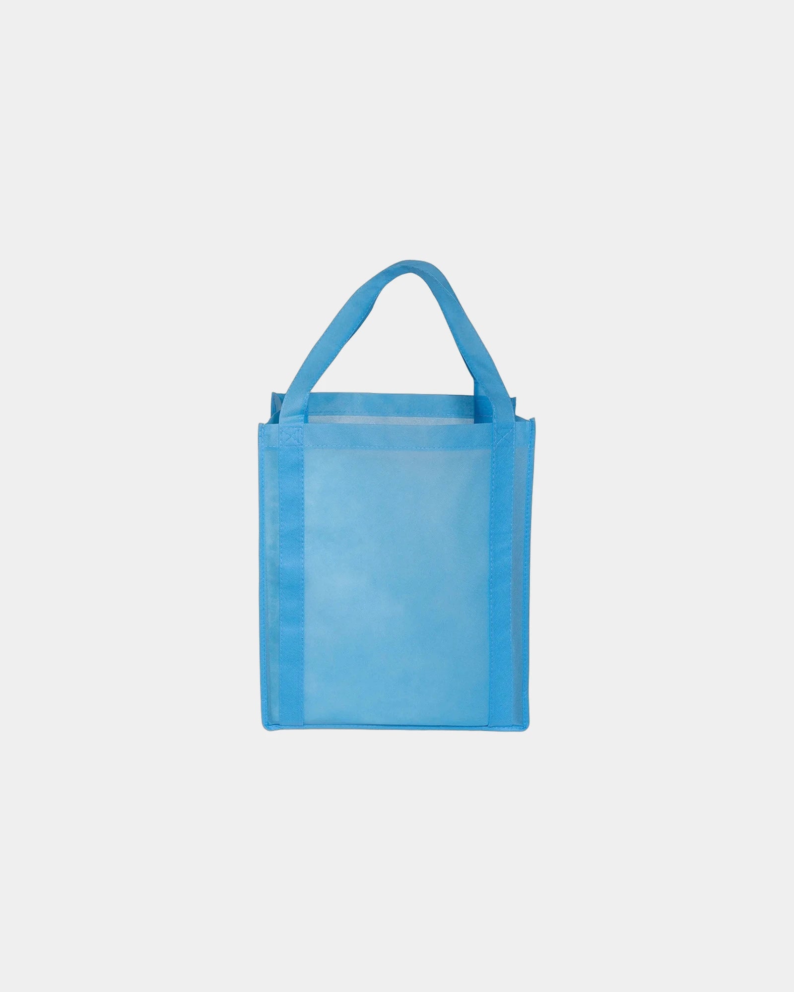 Custom non-woven grocery tote bag with 10" gusset - Blue-Carolina