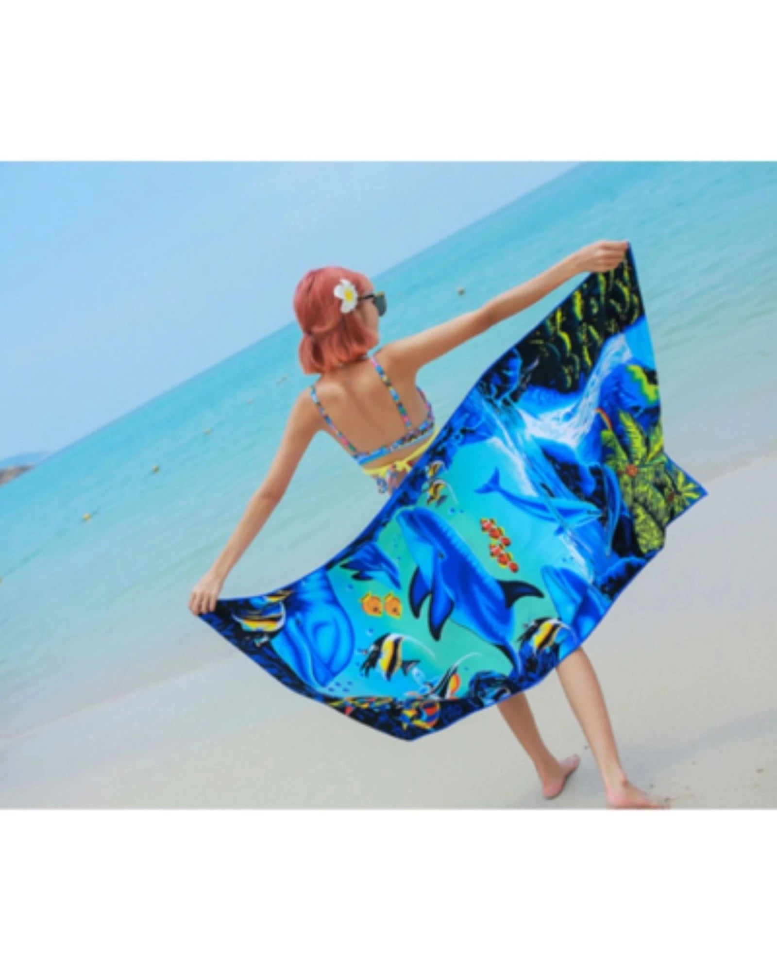 Custom sublimated 25" x 50" microfiber beach towel - 1