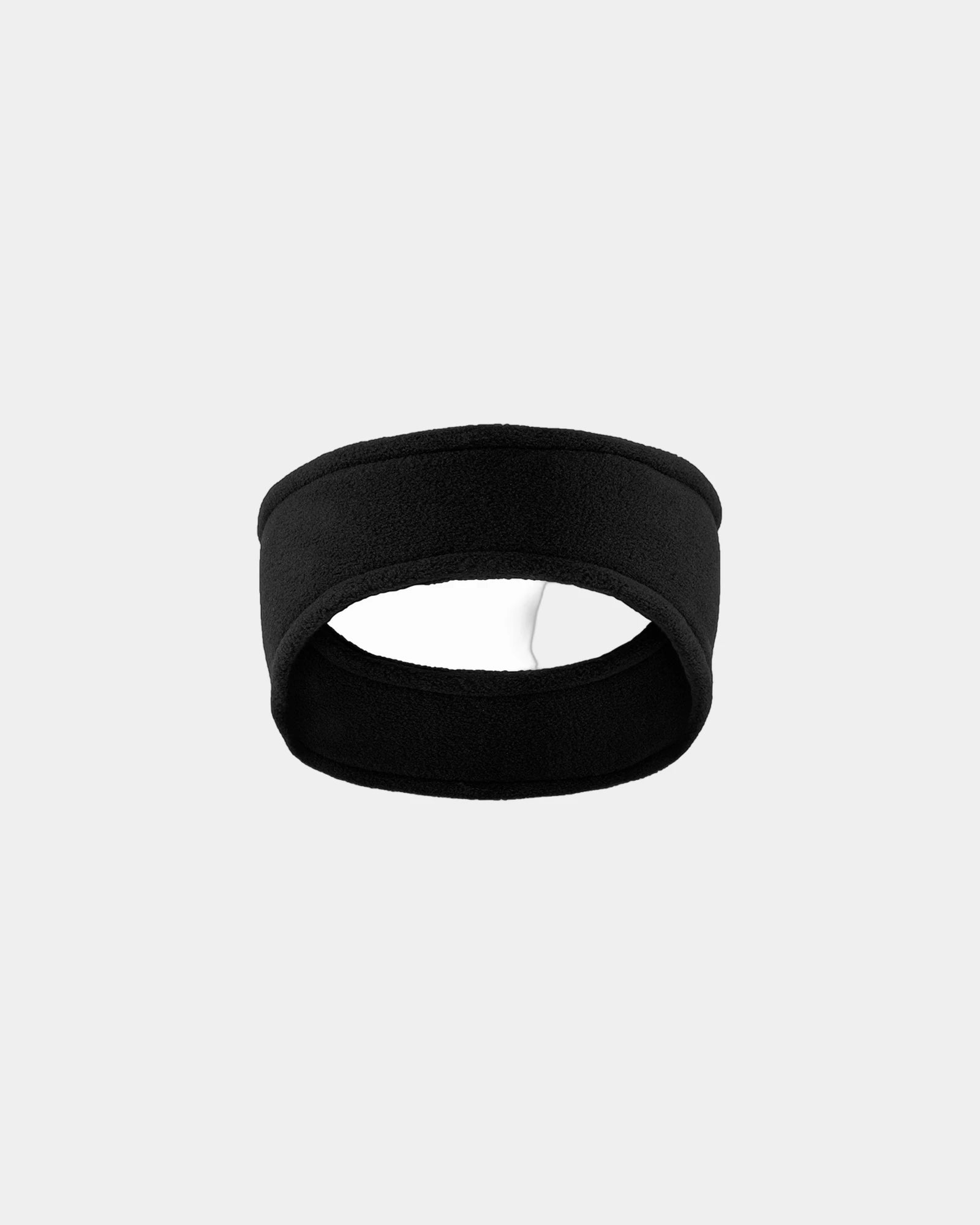 Custom stretch fleece headband for cool weather wear - Black