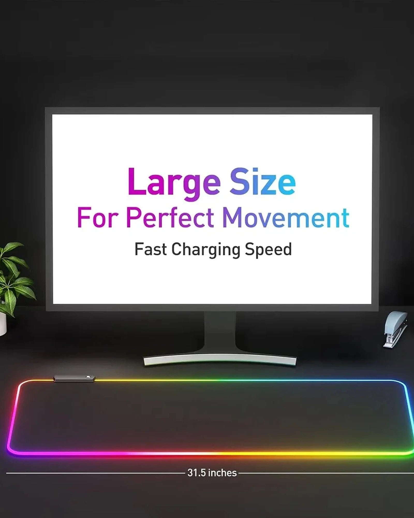 Custom RGB extra-large gaming mouse pad with LED lighting - 1