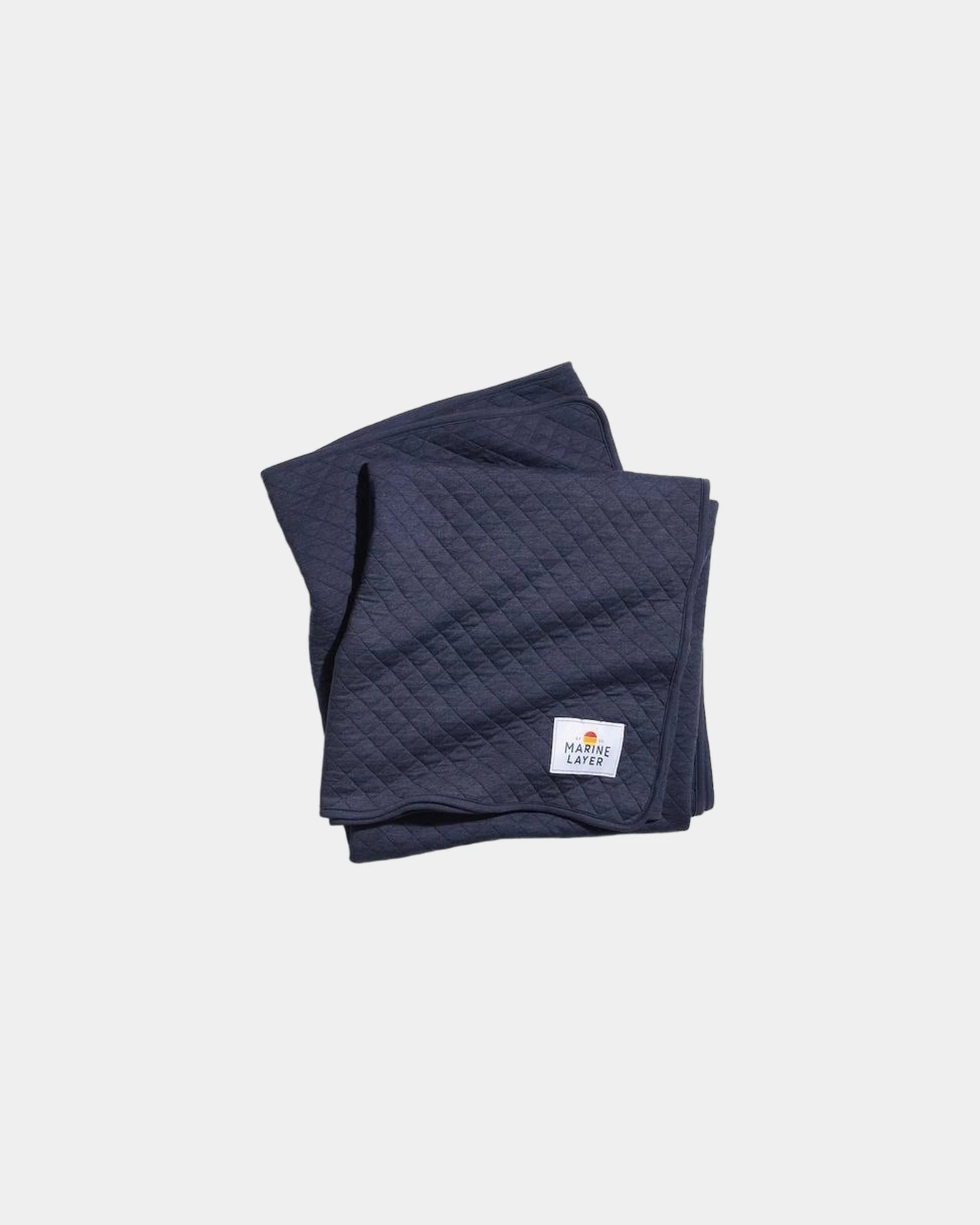Custom quilted cotton blend Corbet blanket 63 x 54 - Navy