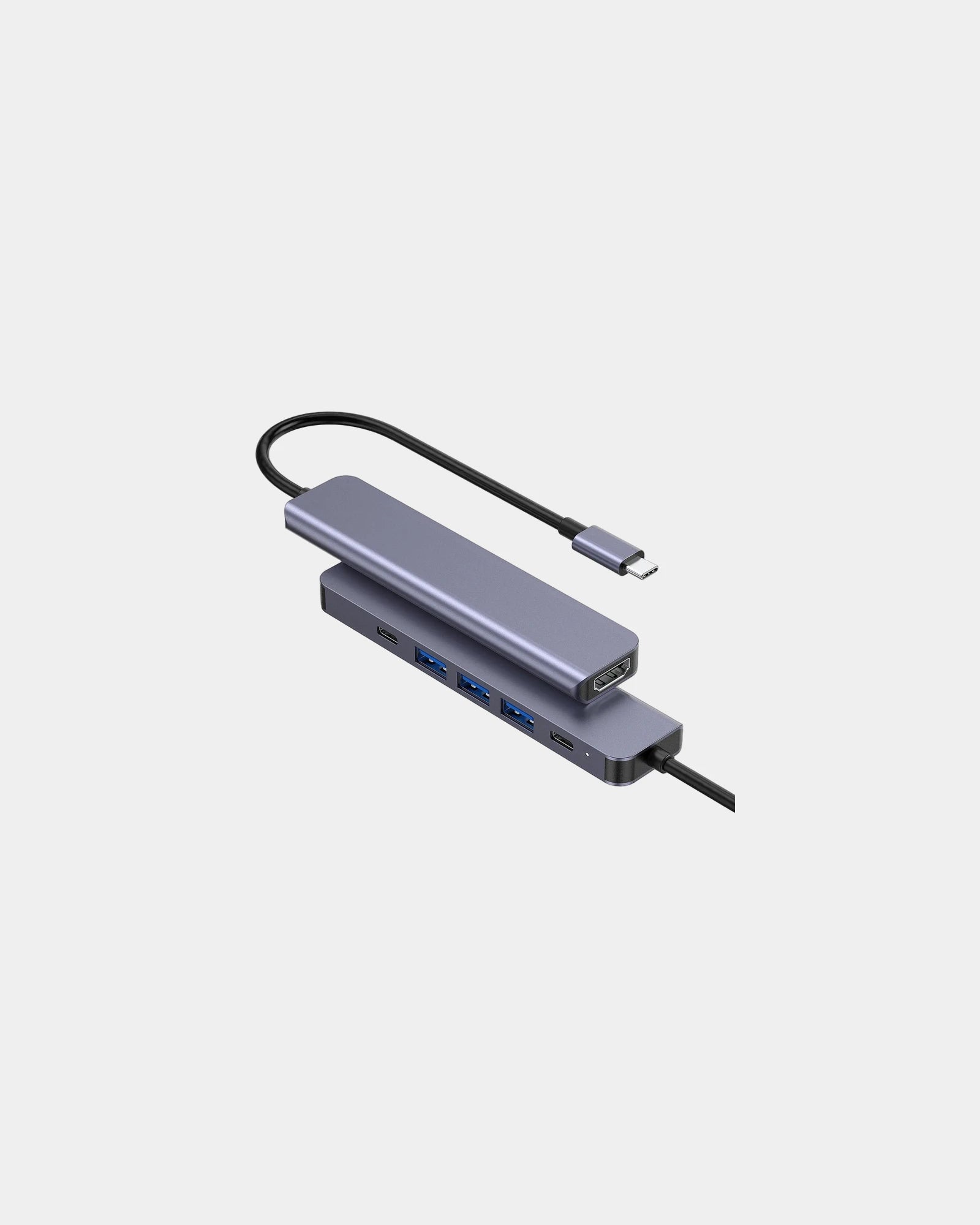 Custom aluminum USB-C 6-in-1 multiport hub 100W PD - 2