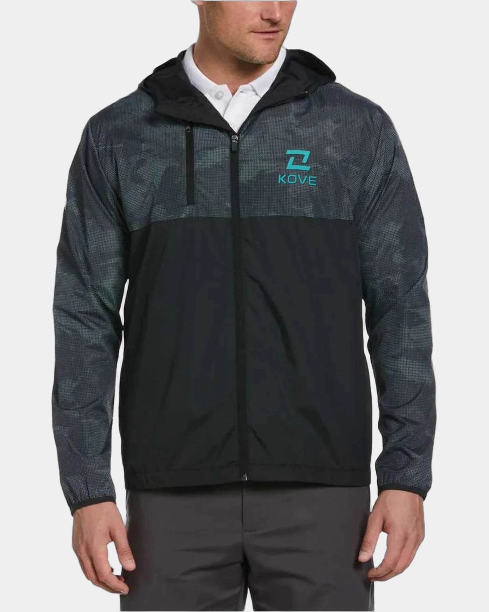 Custom packable wind jacket Callaway Men's full-zip - Caviar