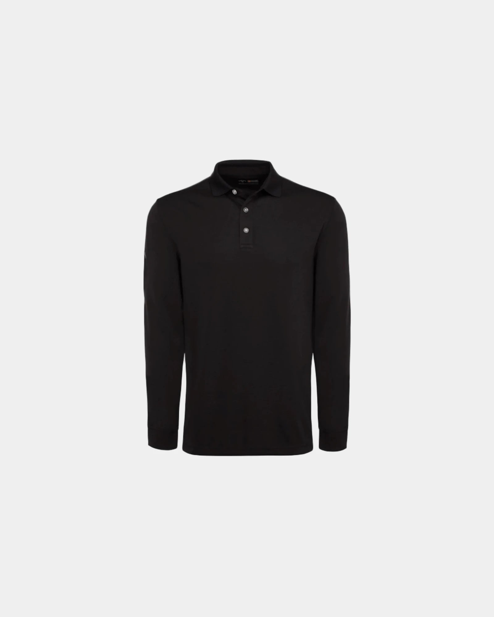 Custom moisture-wicking Callaway men's long sleeve polo - Black