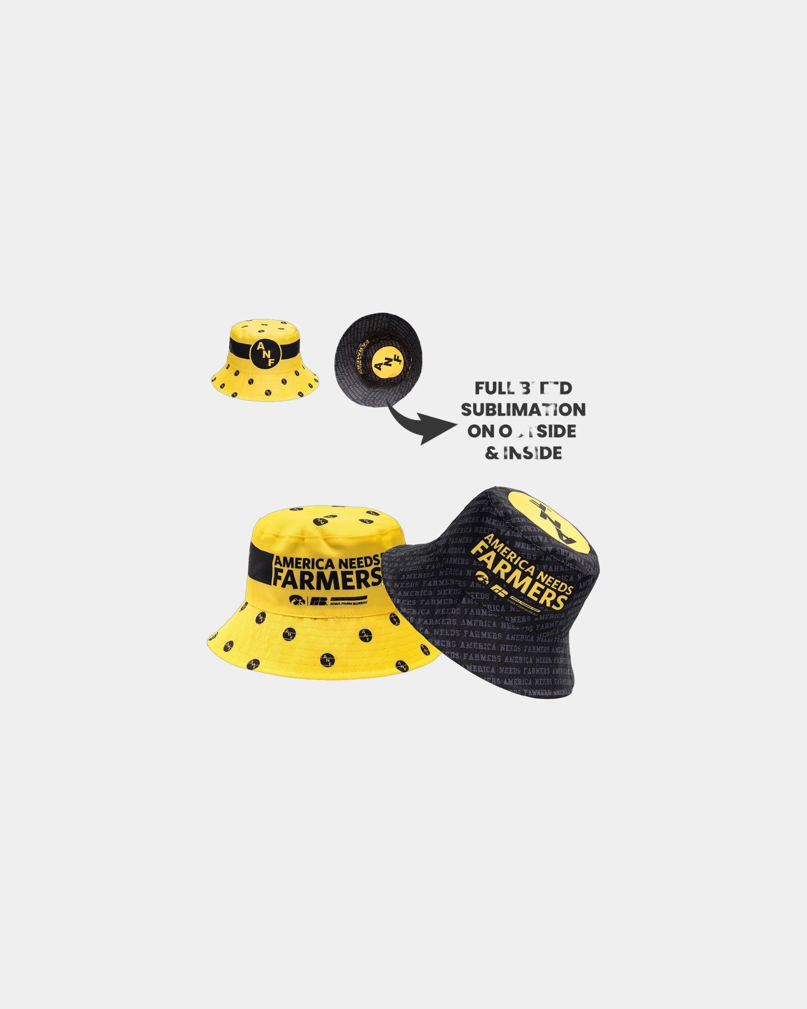 Custom reversible polyester bucket hat dye sublimation - 1