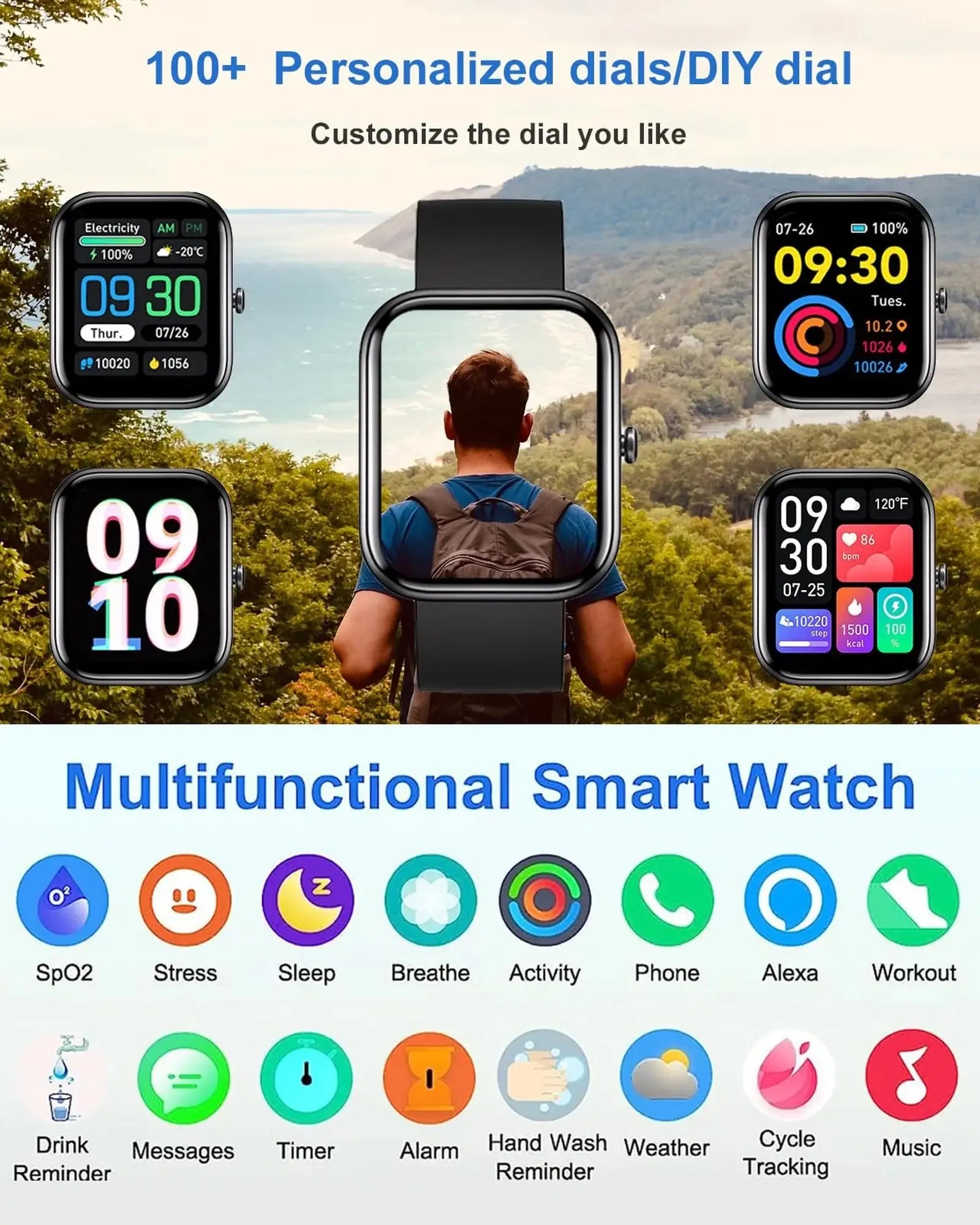 Custom smart watch with multi-sport and step tracking - 1