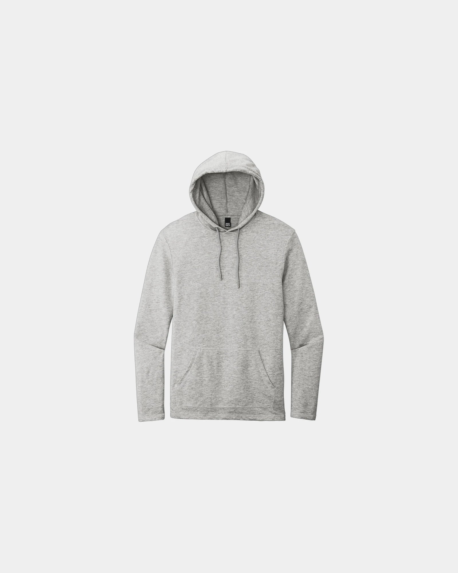 Custom French terry hoodie featherweight pullover - Light Heather Grey