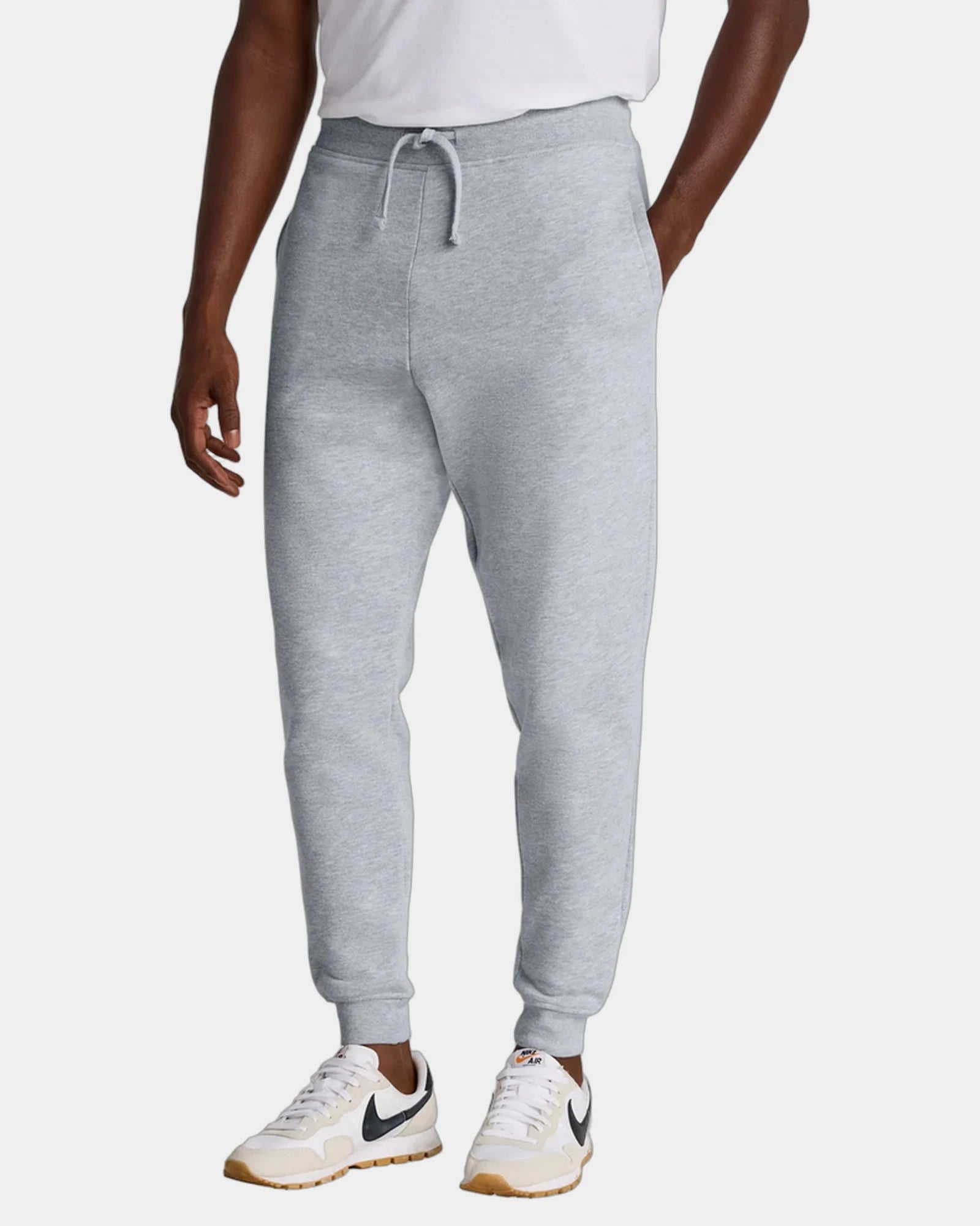 Custom fleece jogger sweatpants for companies and teams - Light Heather Grey