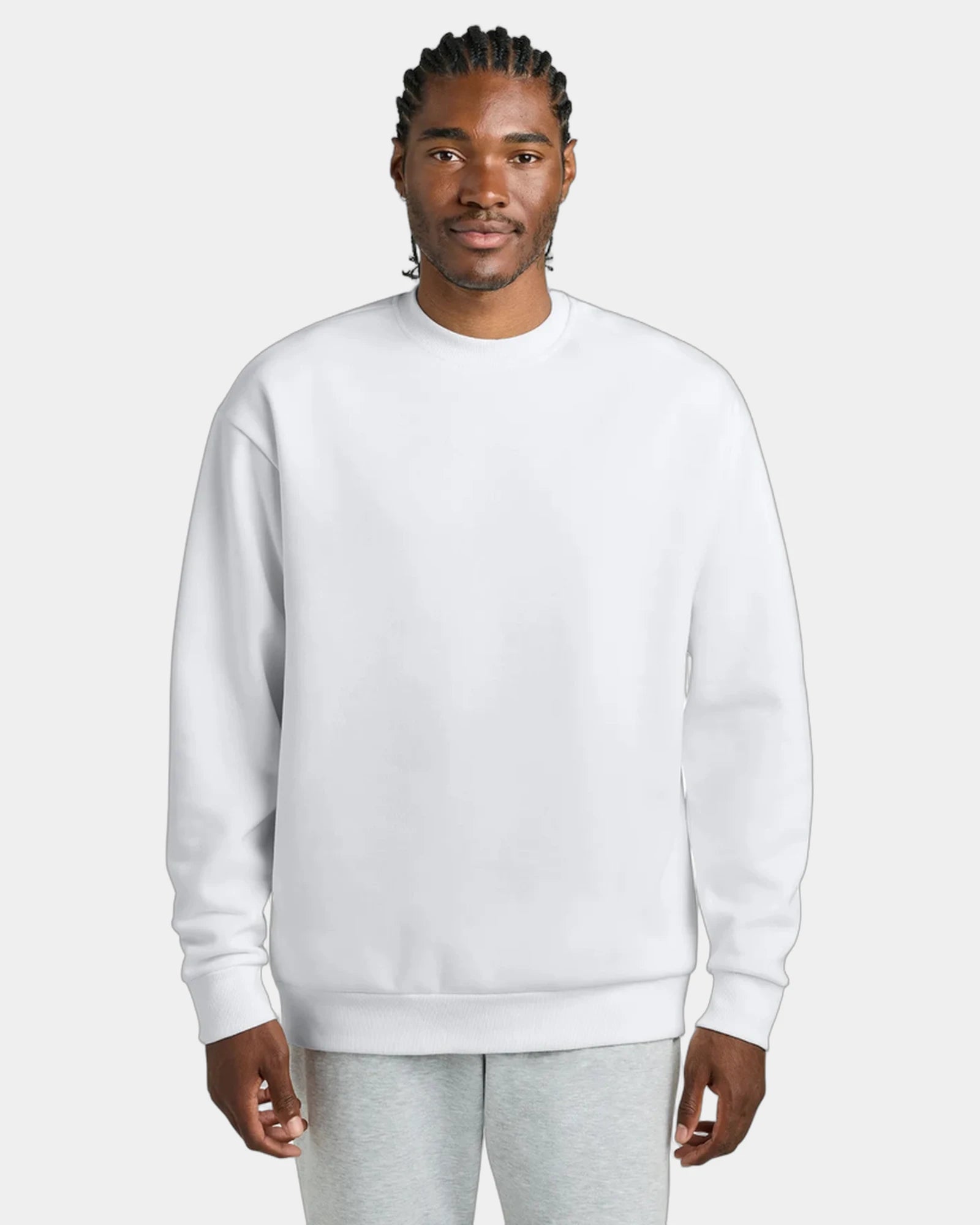 Custom heavyweight fleece crewneck sweatshirt, unisex - White