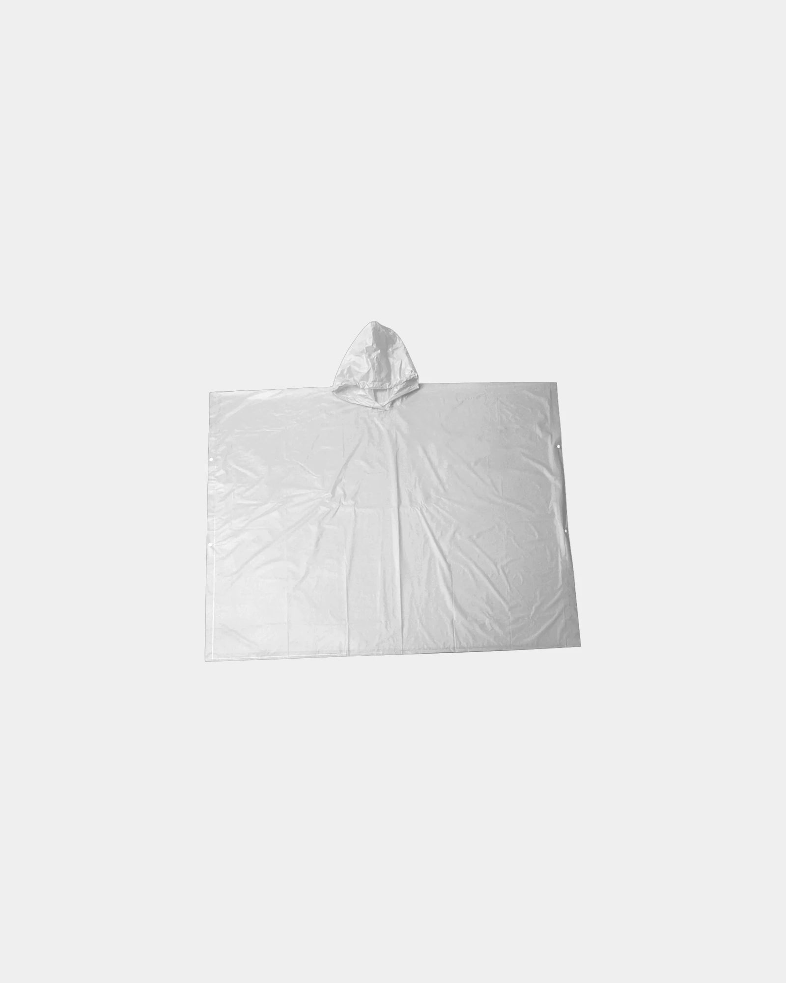 Custom PEVA rain poncho with clear pouch packaging - White