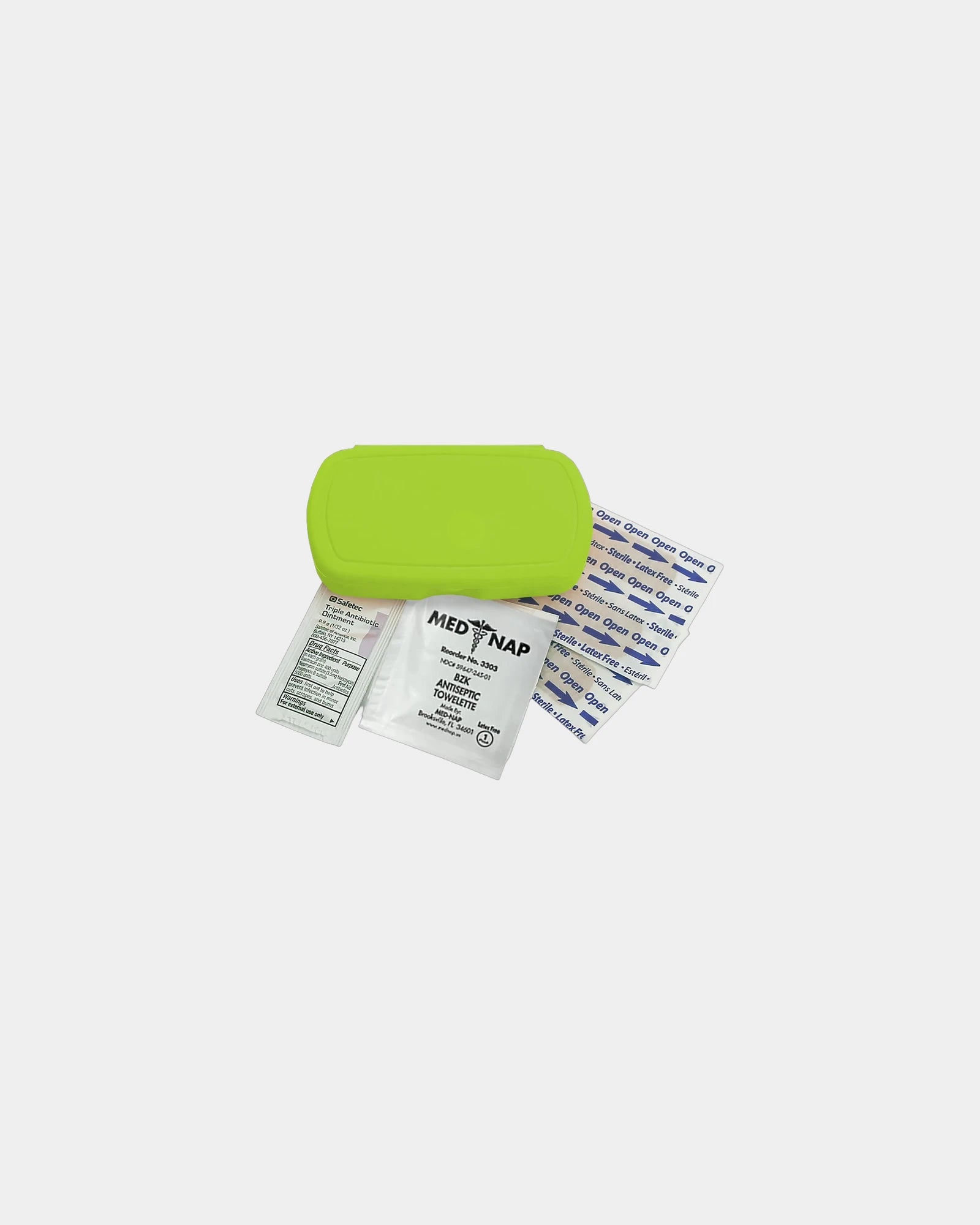 Custom compact first aid kit - 6-piece travel kit - Lime Green