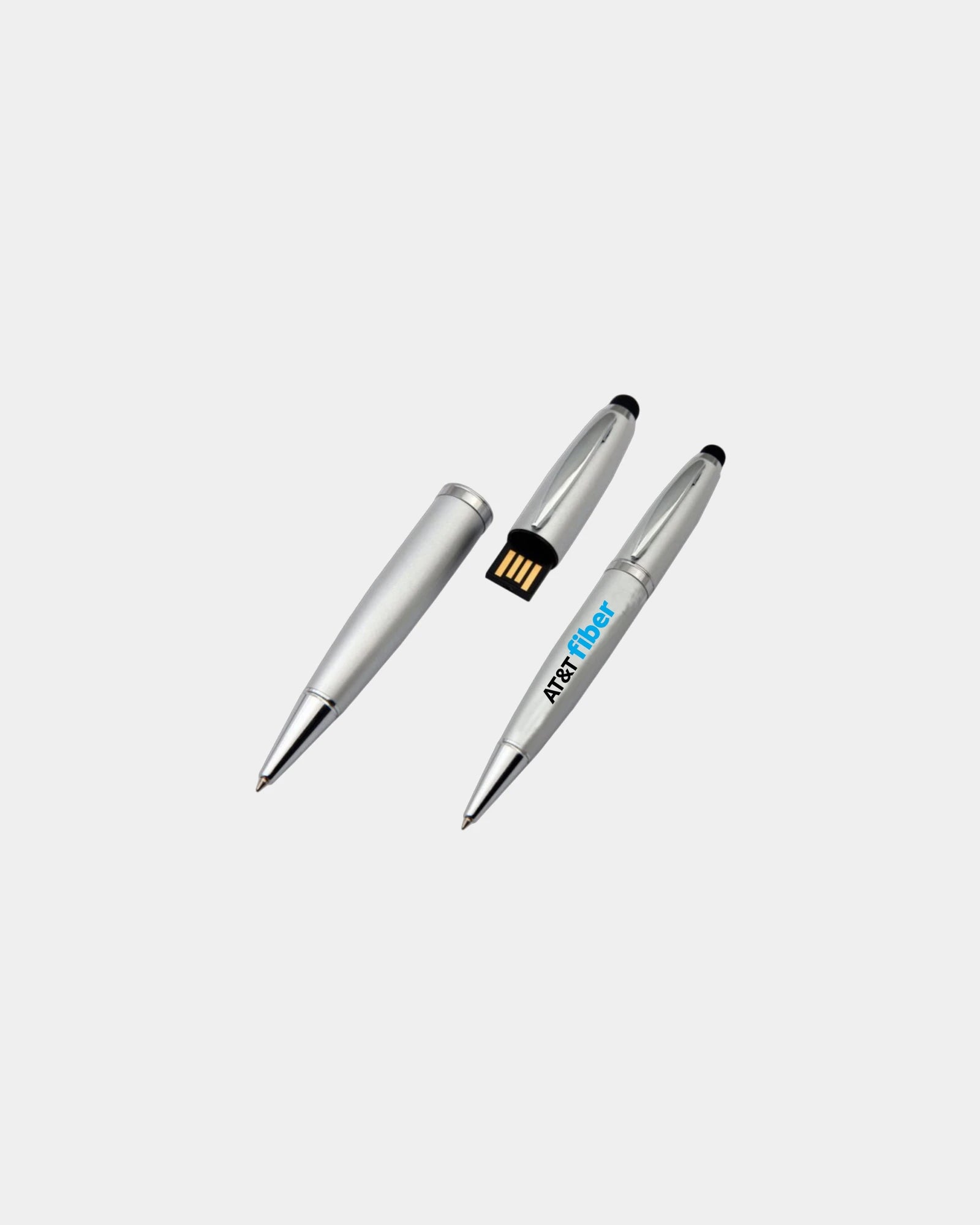 Custom 3-in-1 stylus pen USB flash drive - Silver