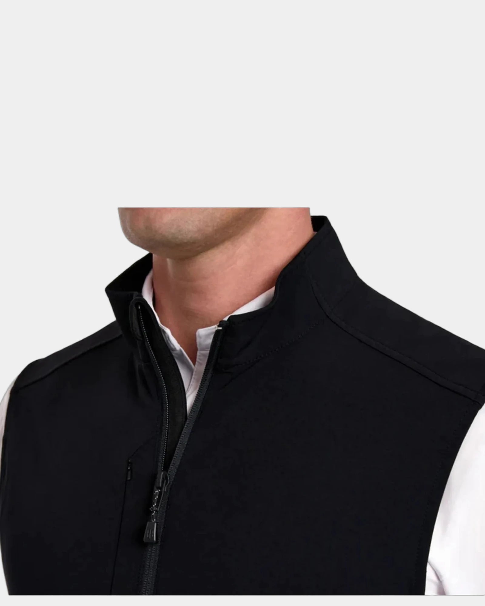 Custom windproof four-way stretch men's athletic vest - Black