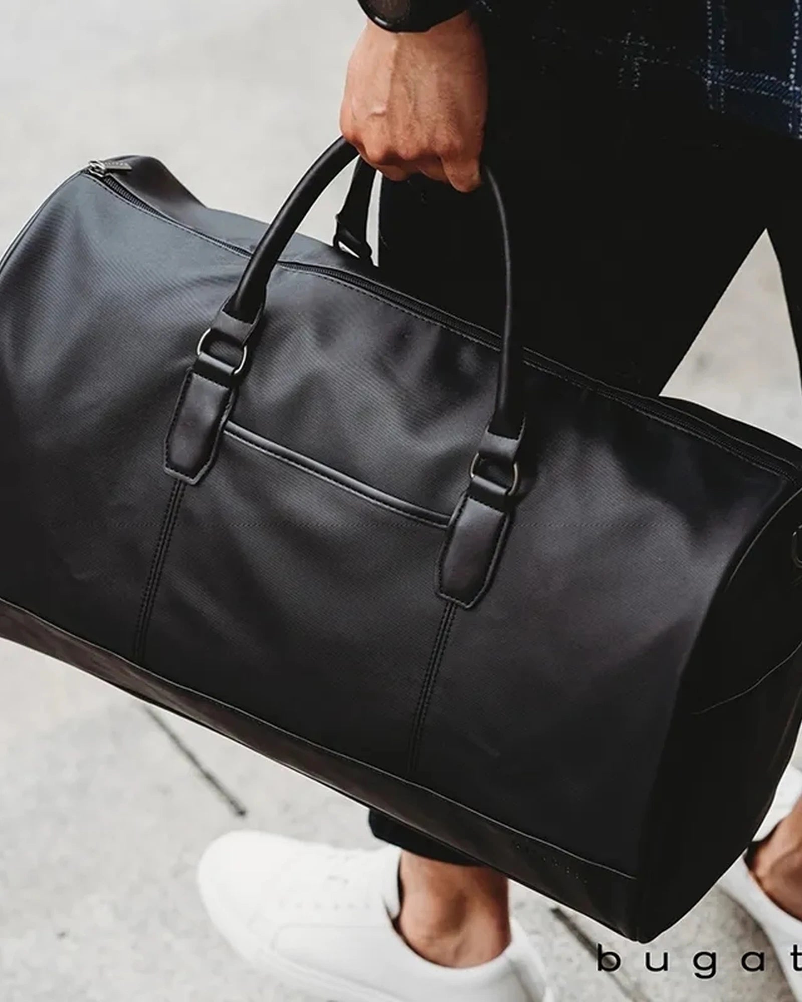 Custom vegan leather duffel bag with debossed logo - 1