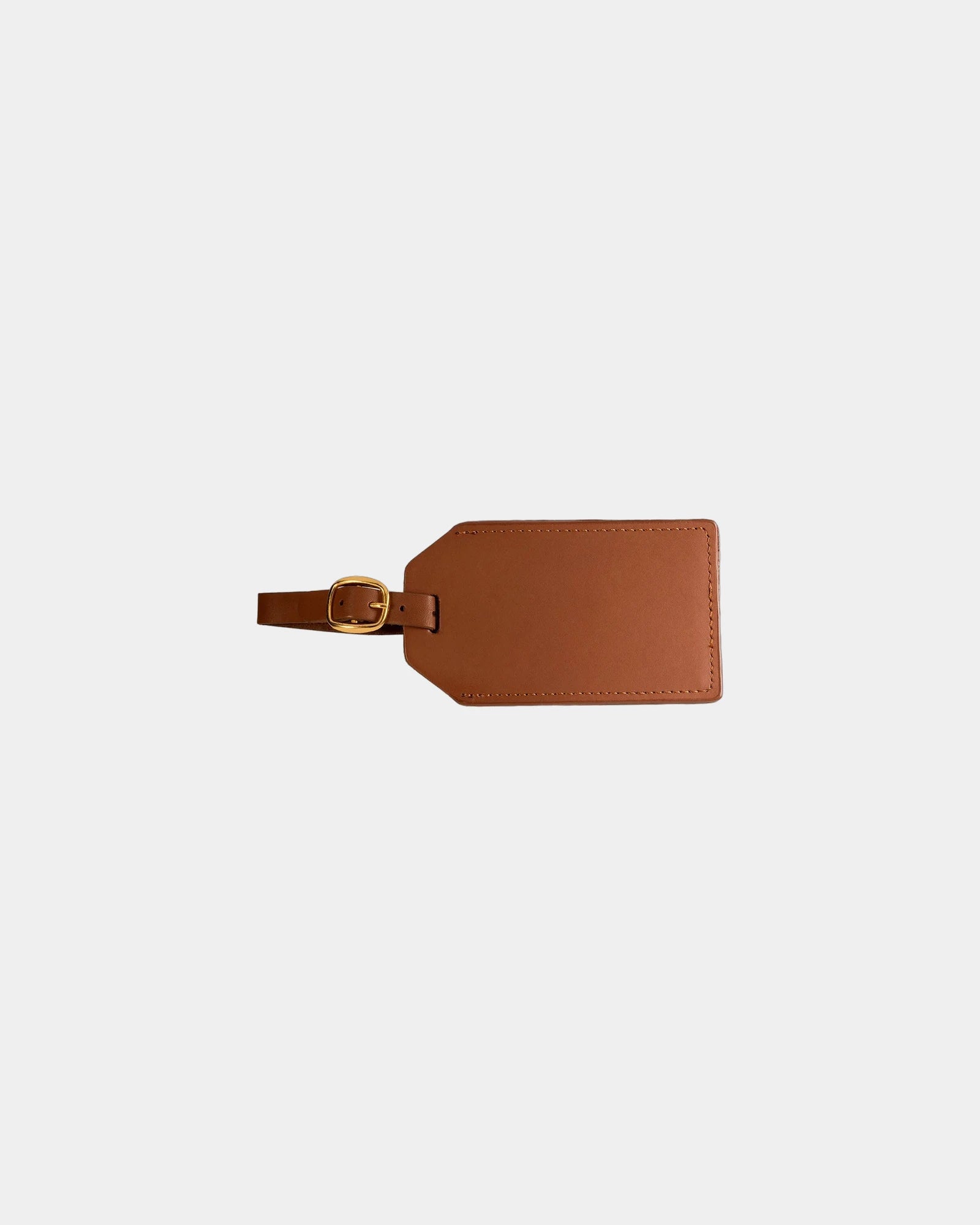 Custom sueded leather luggage tag with ID window - Tan