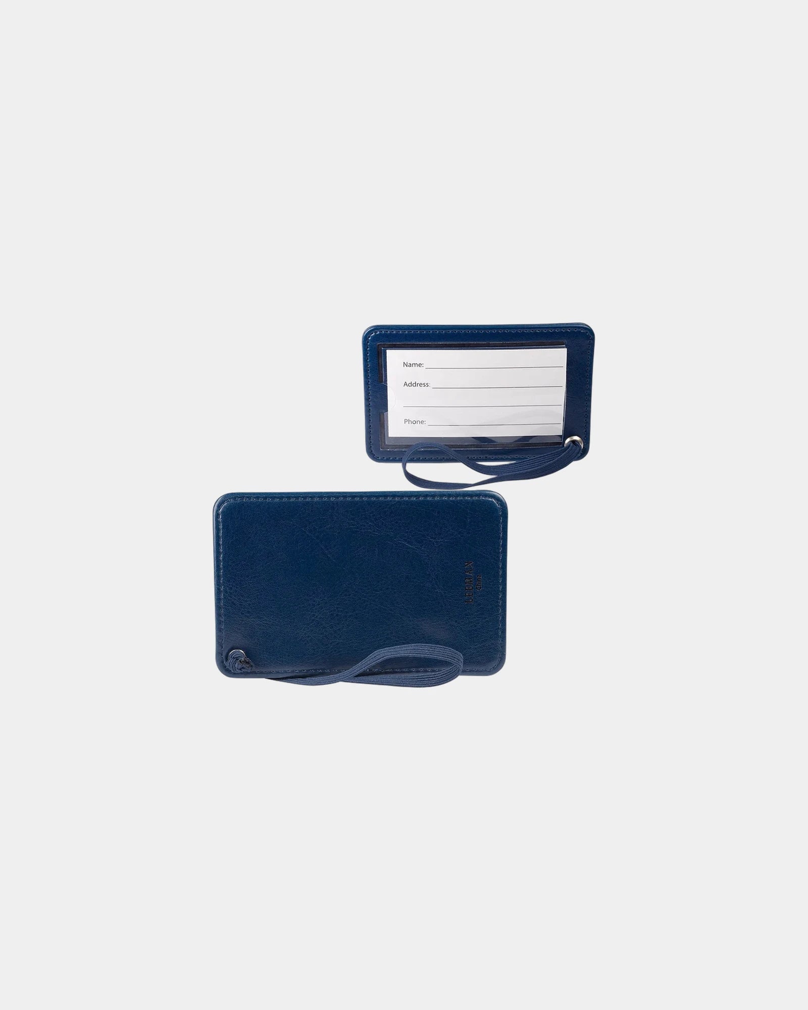 Custom PU luggage tag with clear display window - Blue-Navy