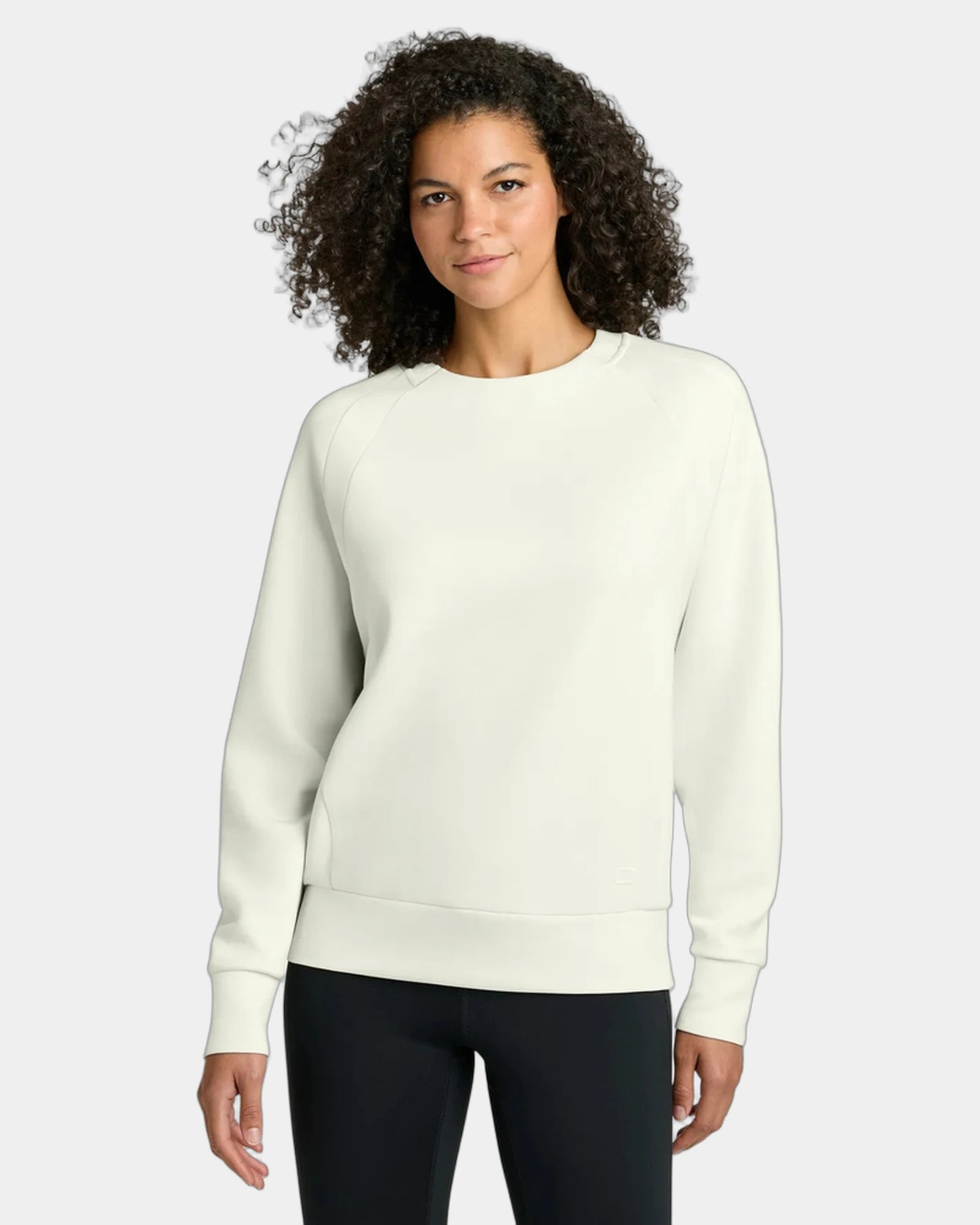Custom women's double-knit fleece pullover sweatshirt - Opal White