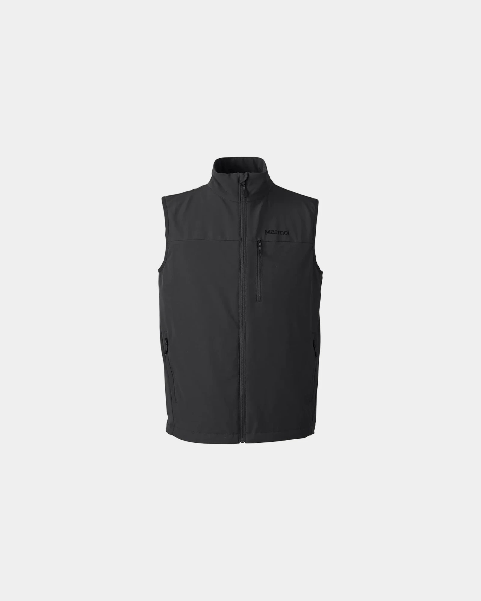 Custom softshell men's vest with zippered pockets - Black