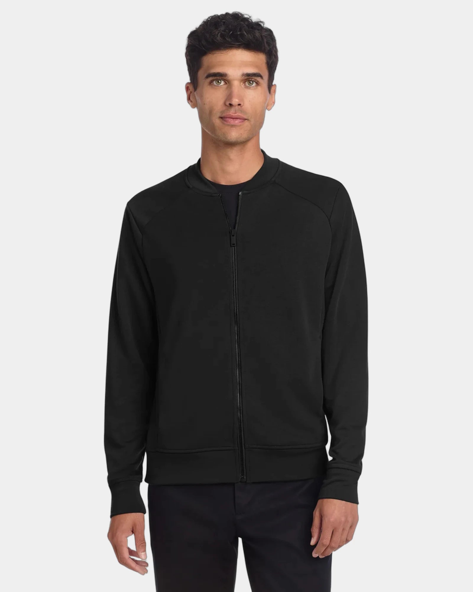 Custom polyester bomber jacket Mercer+Mettle Double-Knit - Deep Black