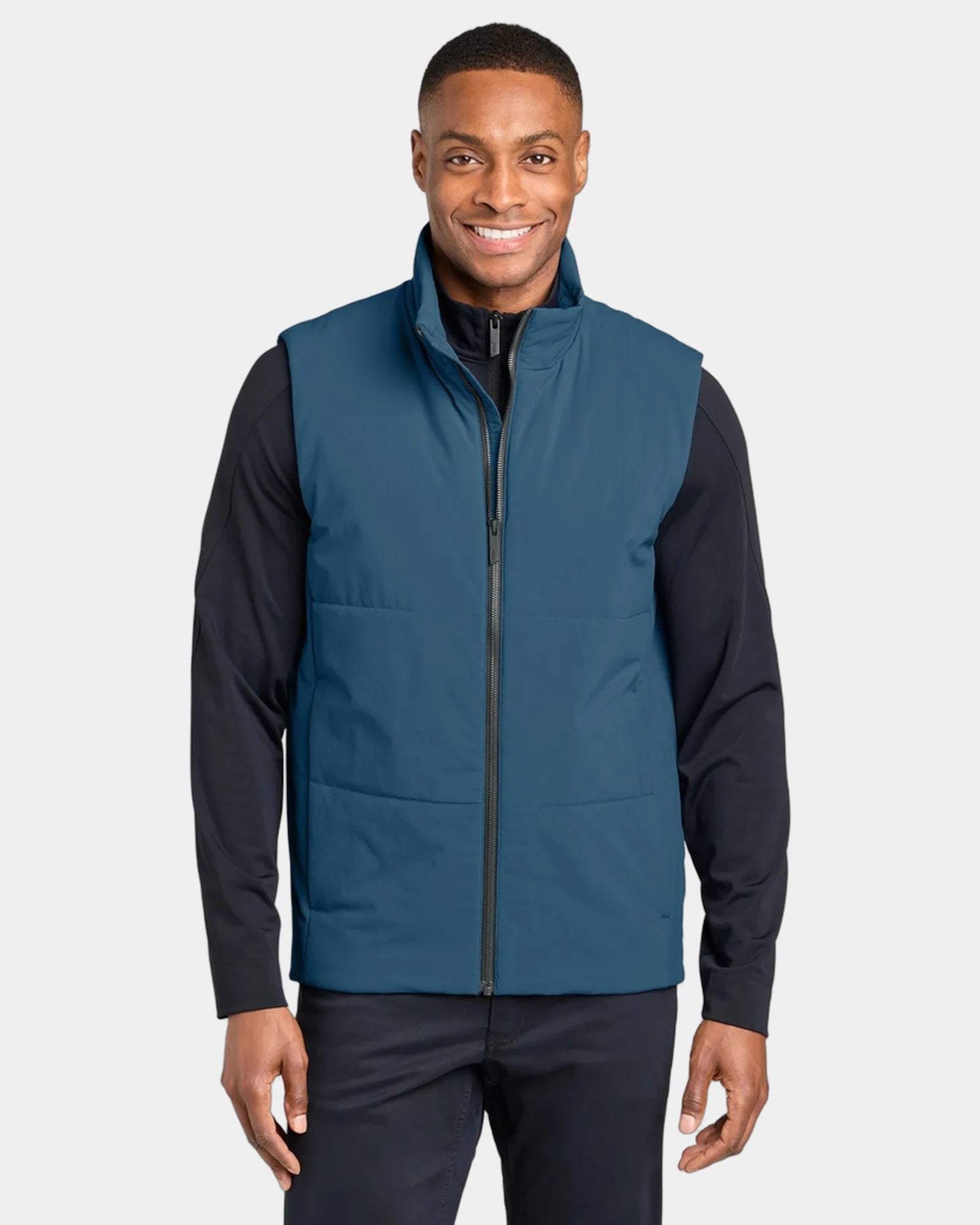 Custom recycled stretch puffy vest with DWR finish - Deep Lake