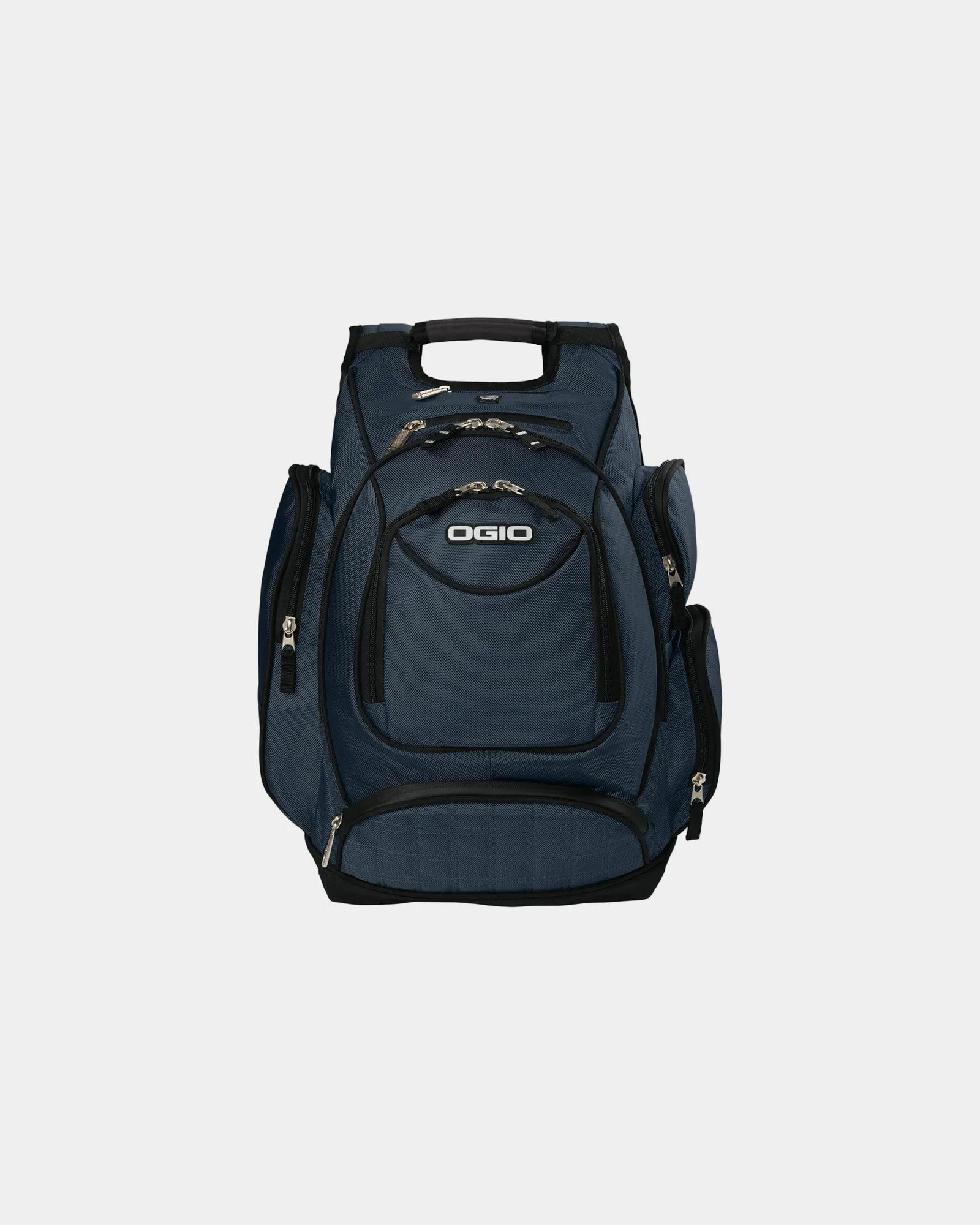 Custom laptop organizer backpack with 17" sleeve - Indigo