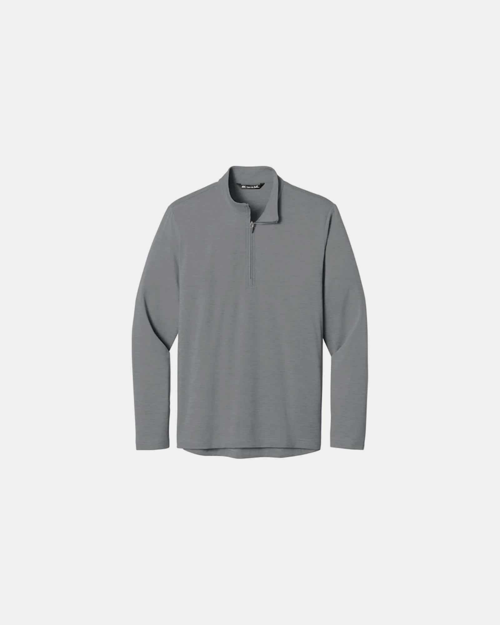 Custom moisture-wicking 1/4-zip pullover for men - Quiet Shade Grey Heather