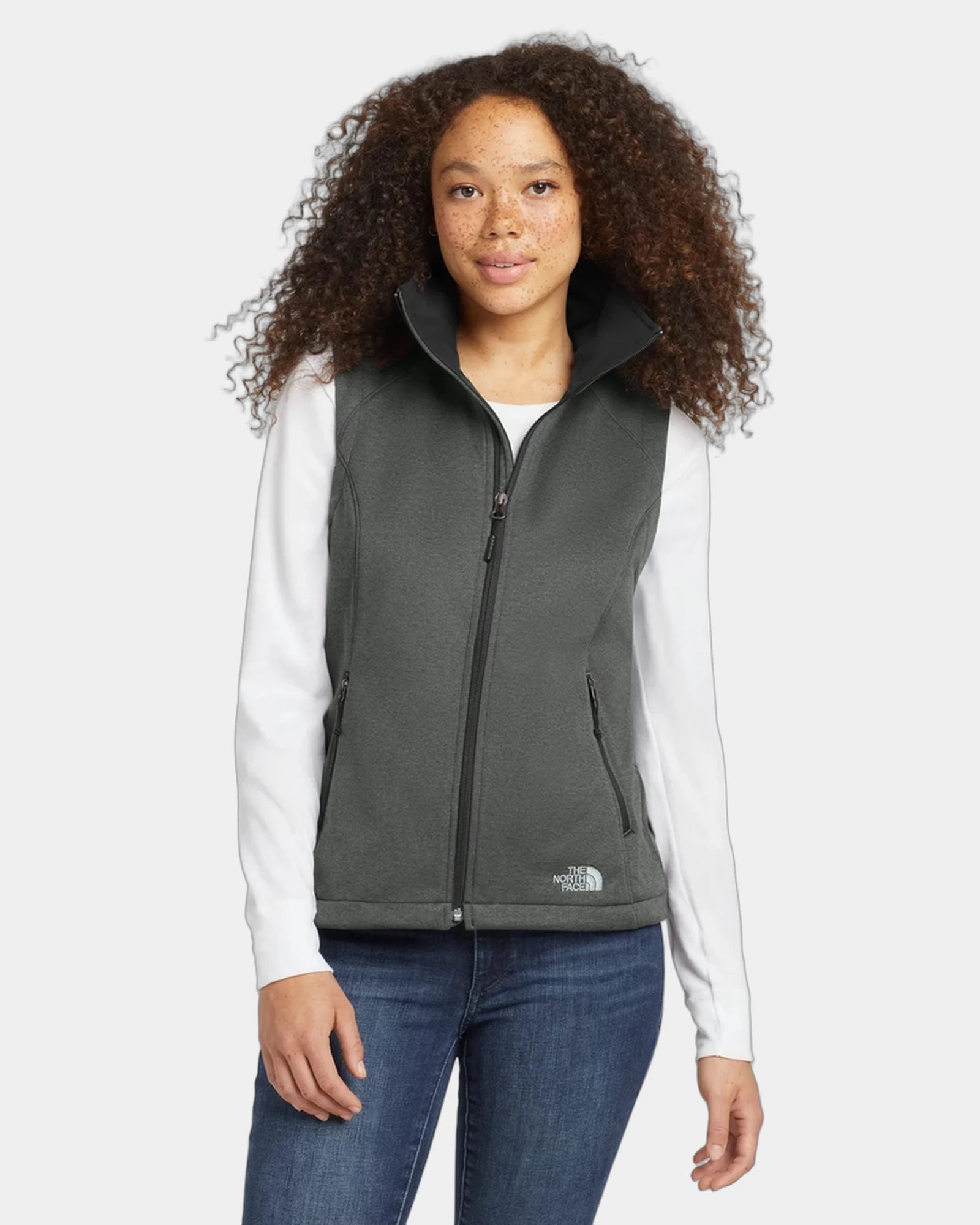 Custom recycled soft shell vest The North Face Ridgewall - Tnf Dark Grey Heather