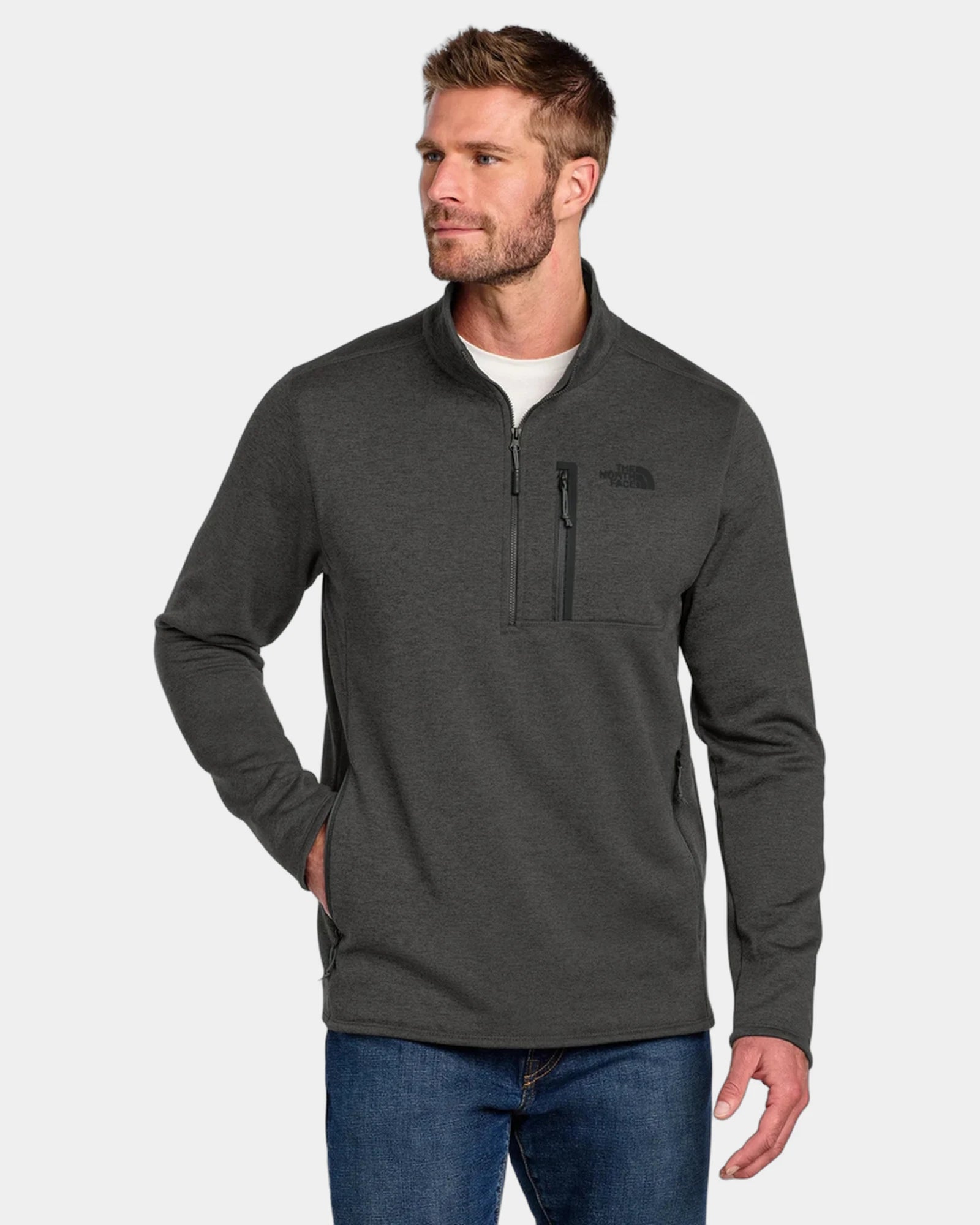 Custom recycled fleece The North Face Skyline 1/2-Zip - Tnf Dark Grey Heather