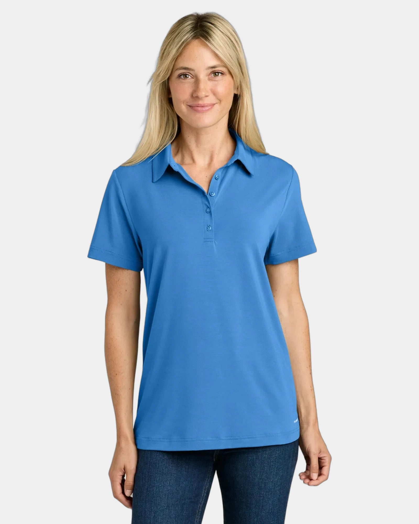 Custom recycled polyester The North Face Canyon Crest Polo - Marina Blue