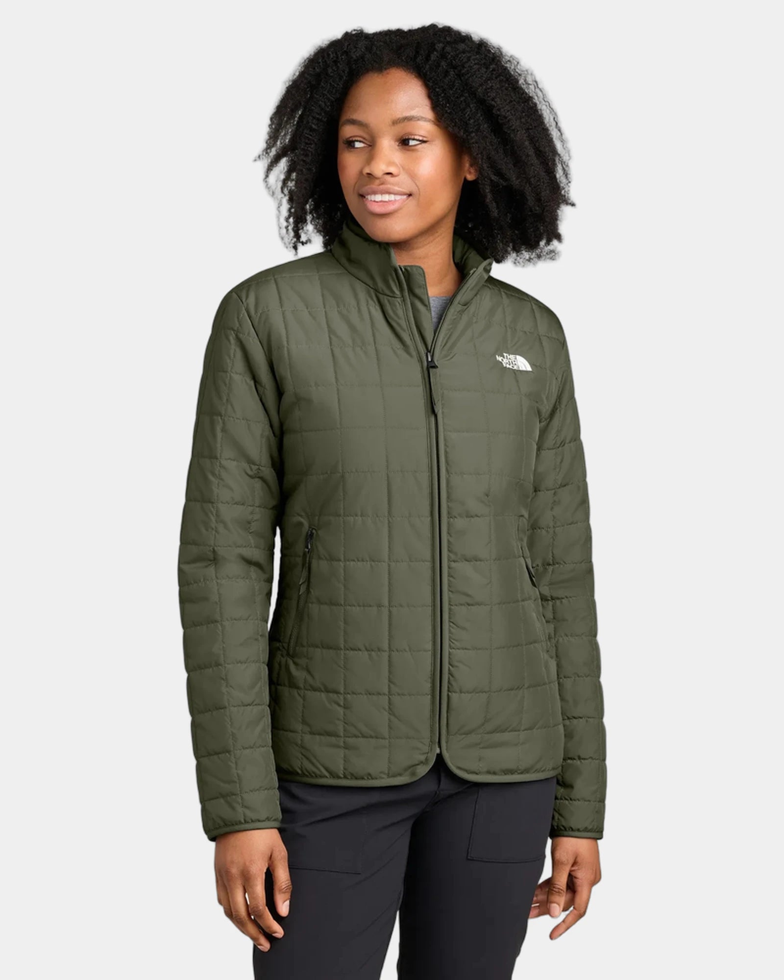 Custom recycled quilted The North Face Iron Drift jacket - New Taupe Green