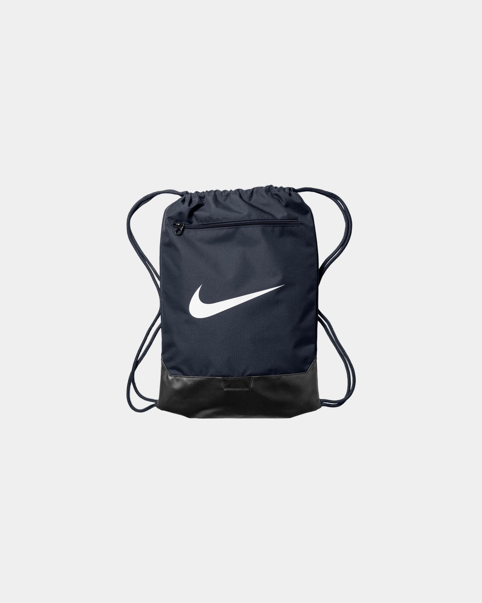 Custom recycled polyester Nike Brasilia drawstring pack - Midnight Navy